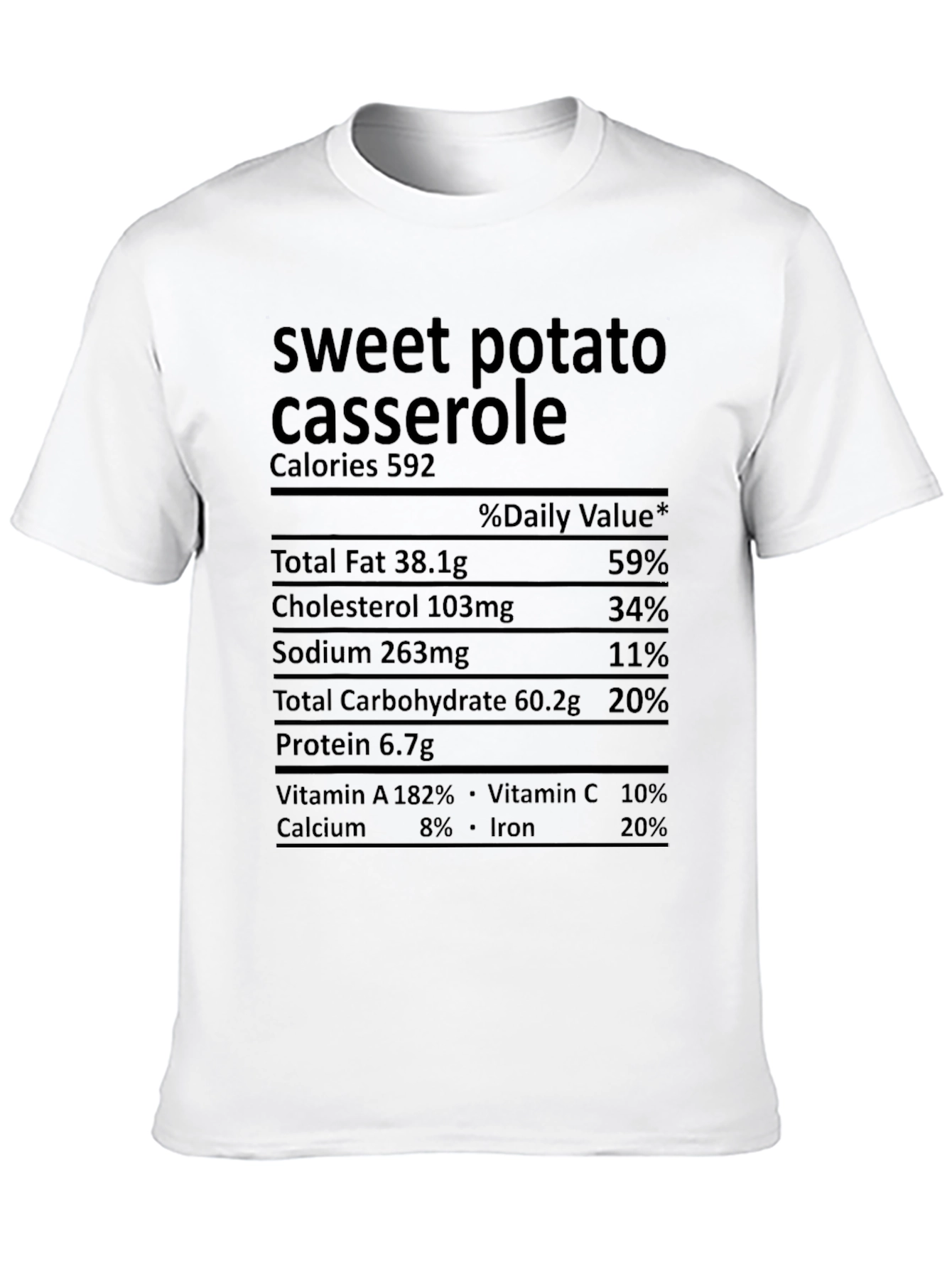 Black Sweet Potato Casserole Nutrition Facts T-Shirt view 10