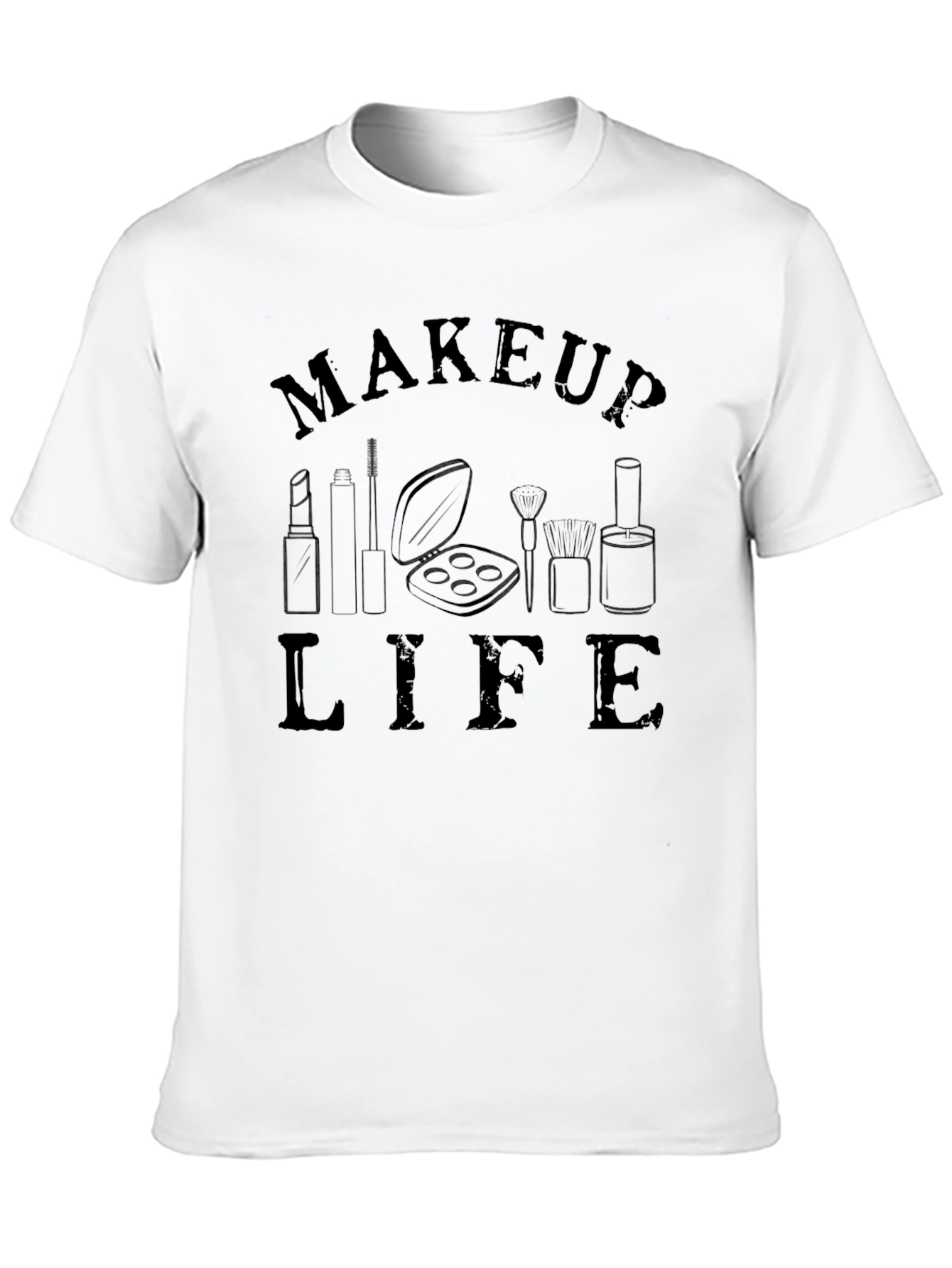 Black Makeup Life Graphic Tee - Black Short Sleeve T-Shirt view 10