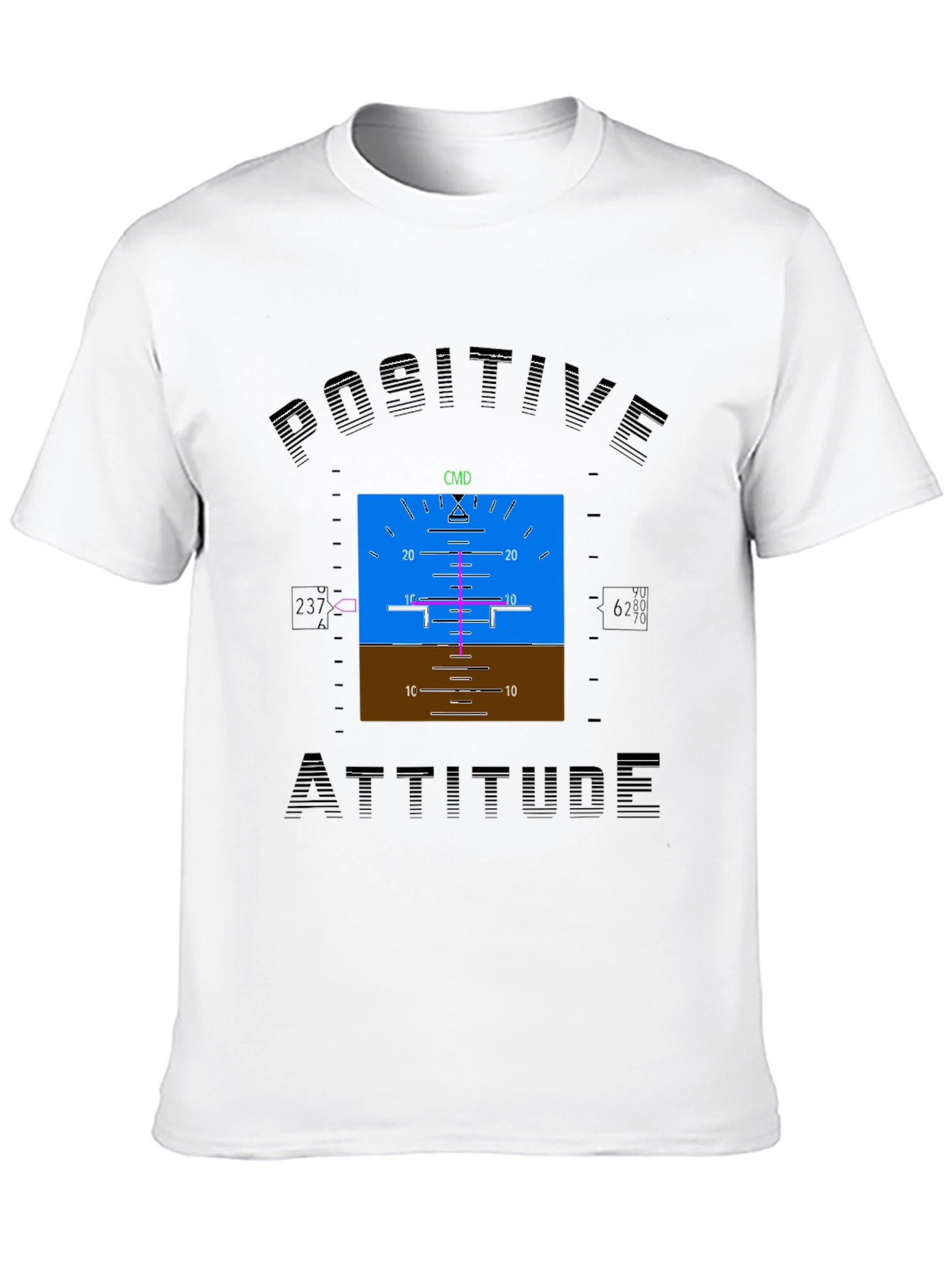 Black Positive Attitude Aviation T-Shirt view 10