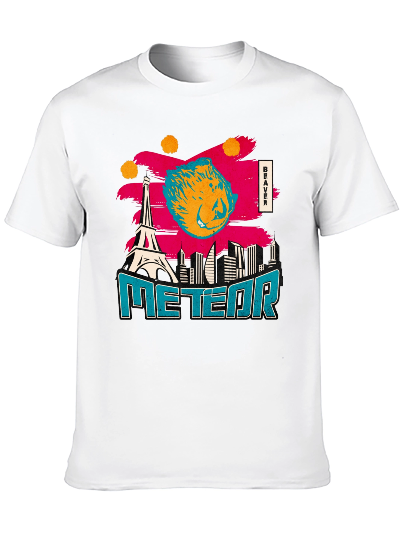 Black Beaver Meteor T-Shirt: Quirky Graphic Tee for Everyday Style view 10