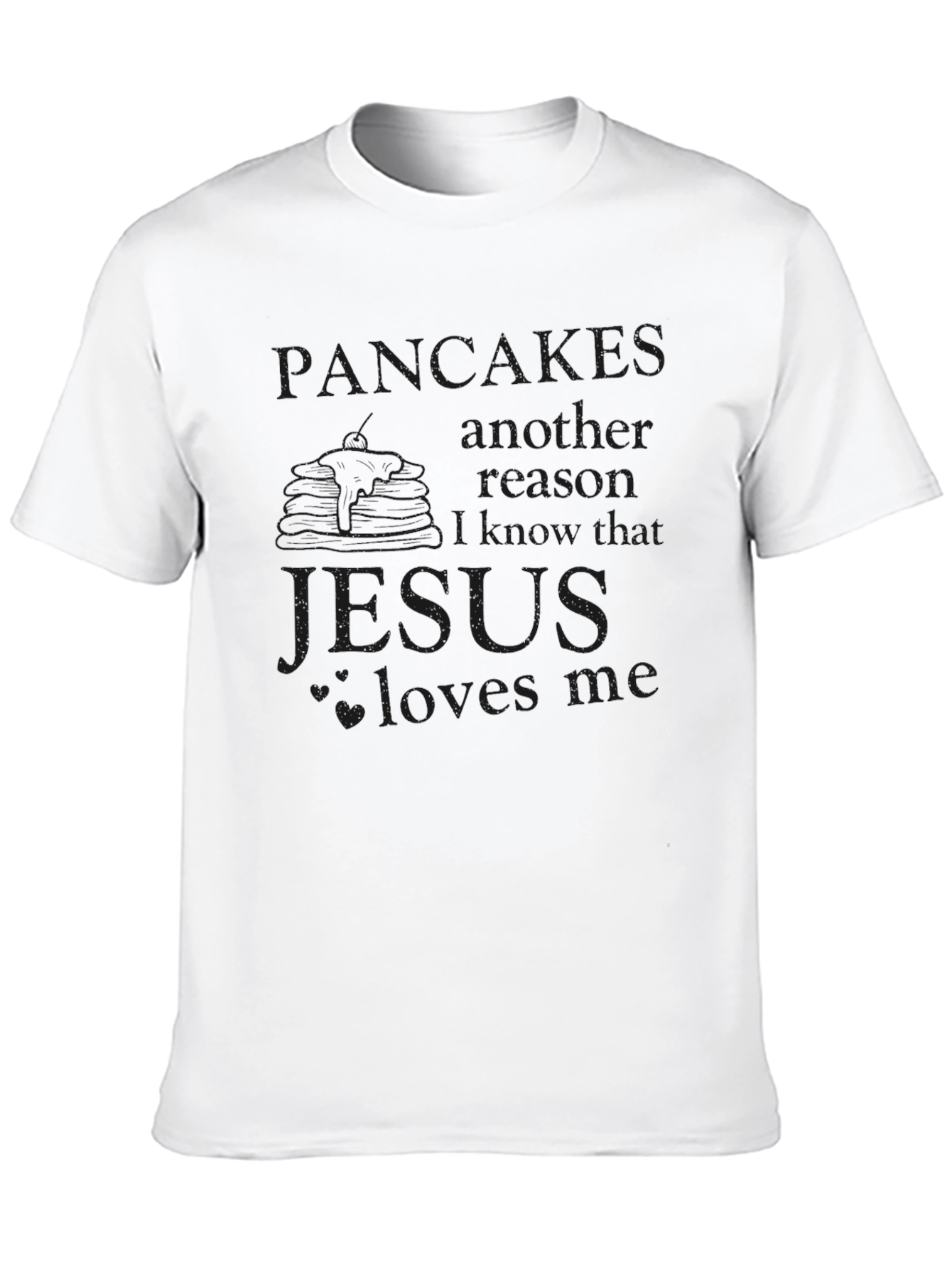 Black Pancakes Jesus Loves Me Black T-Shirt view 10