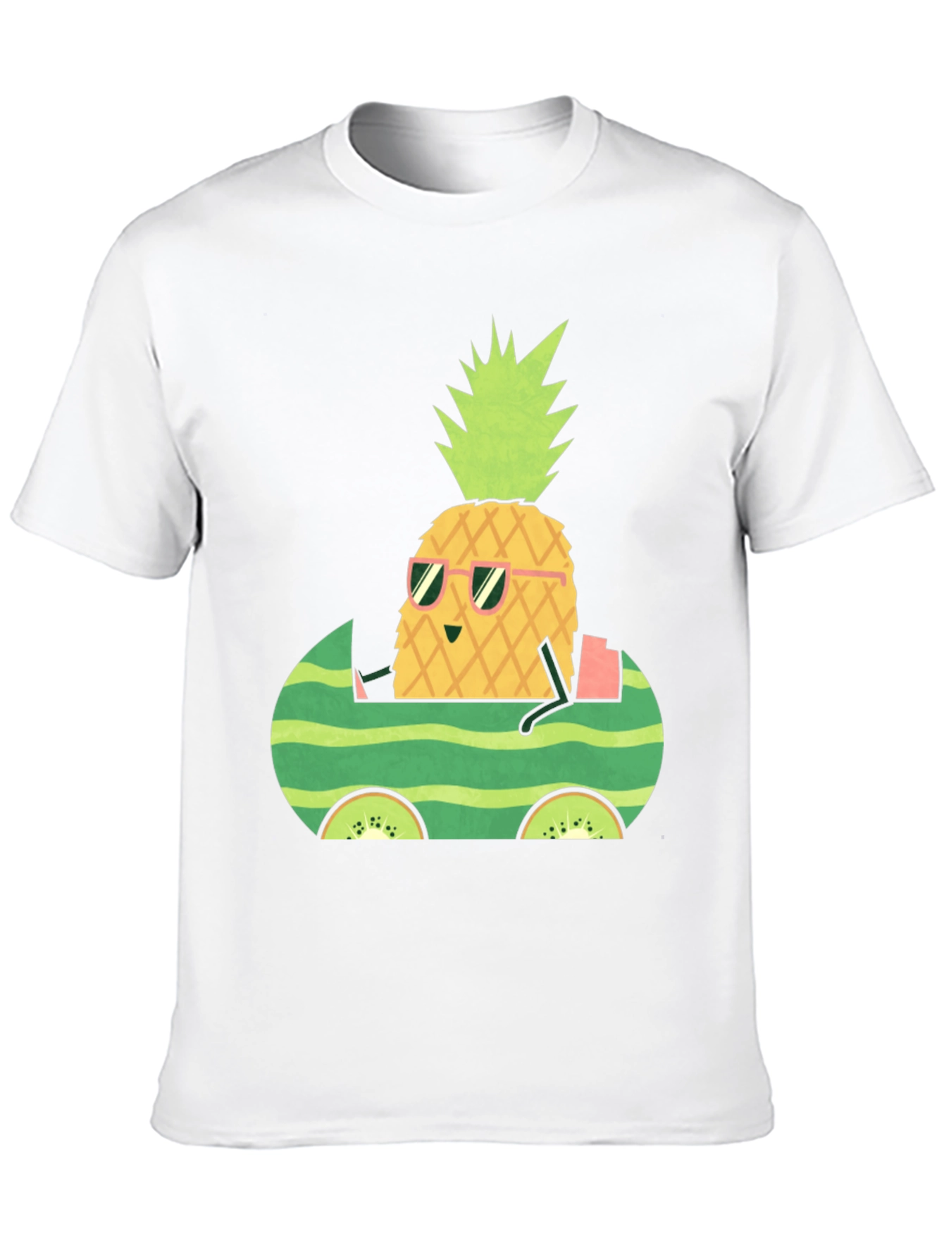 Black Pineapple Watermelon Car Graphic Tee view 10