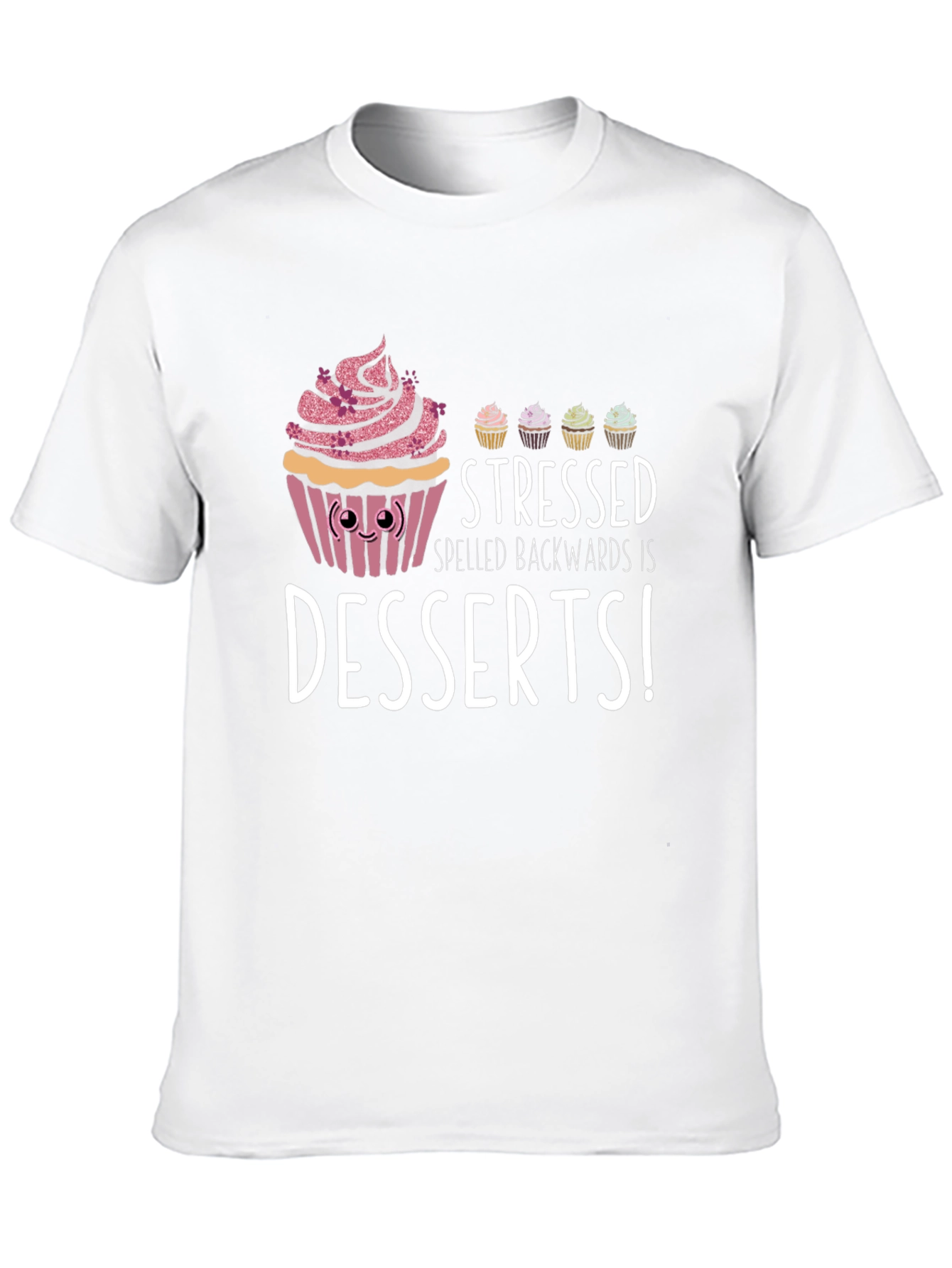 Black Stressed Spelled Backwards Dessert T-Shirt view 10