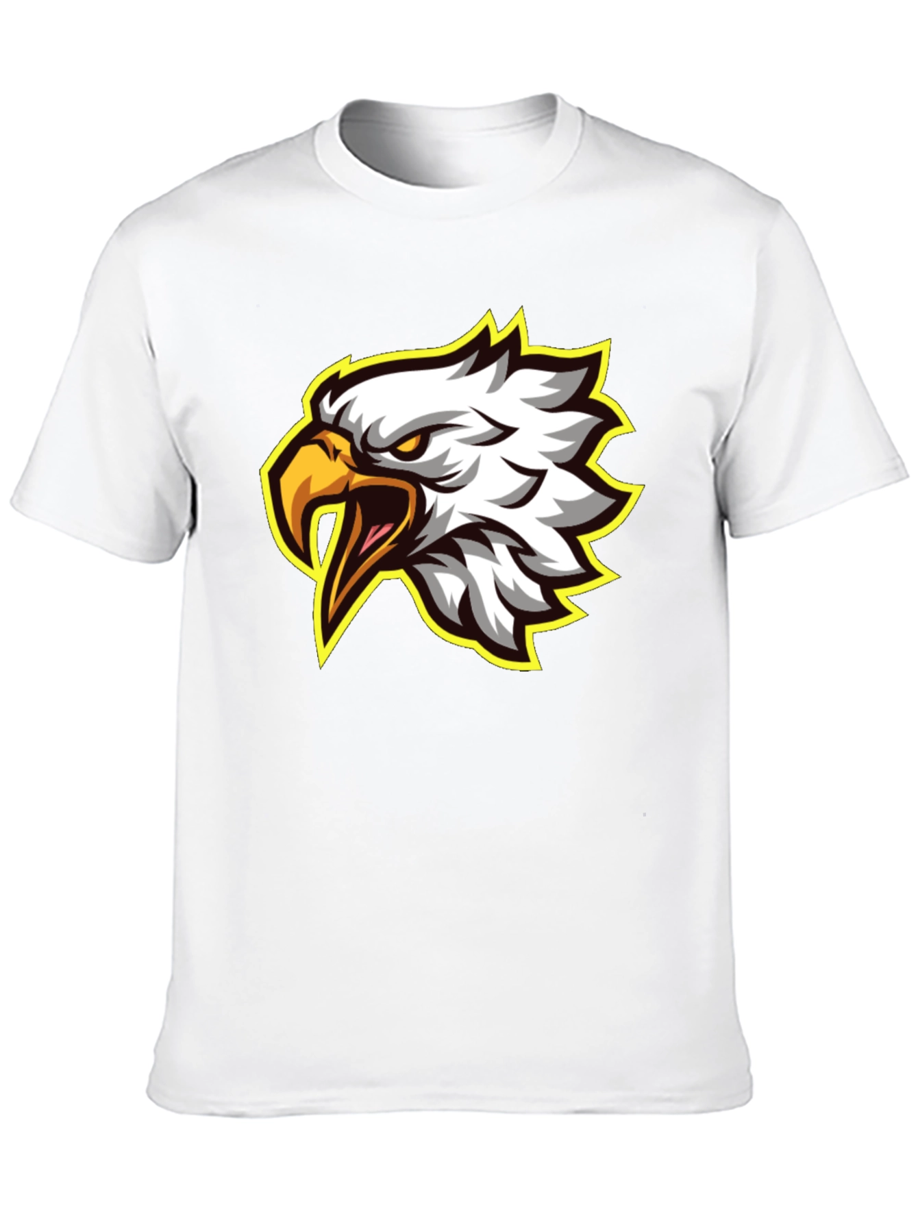 Black Eagle Graphic Tee - Fierce Bird Design Black T-Shirt view 10