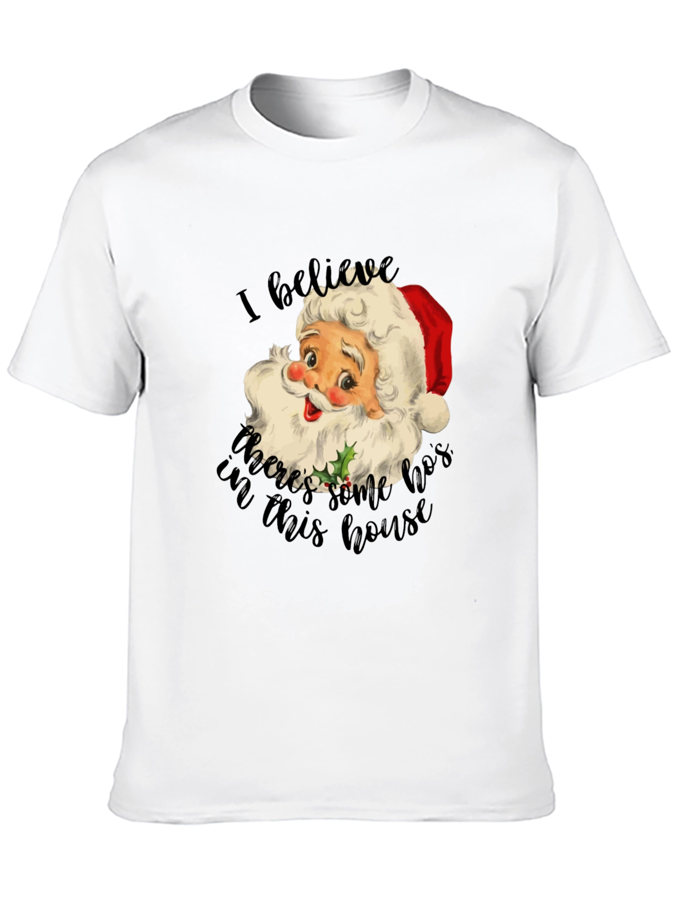 Black Funny Santa HOs Christmas T-Shirt view 10