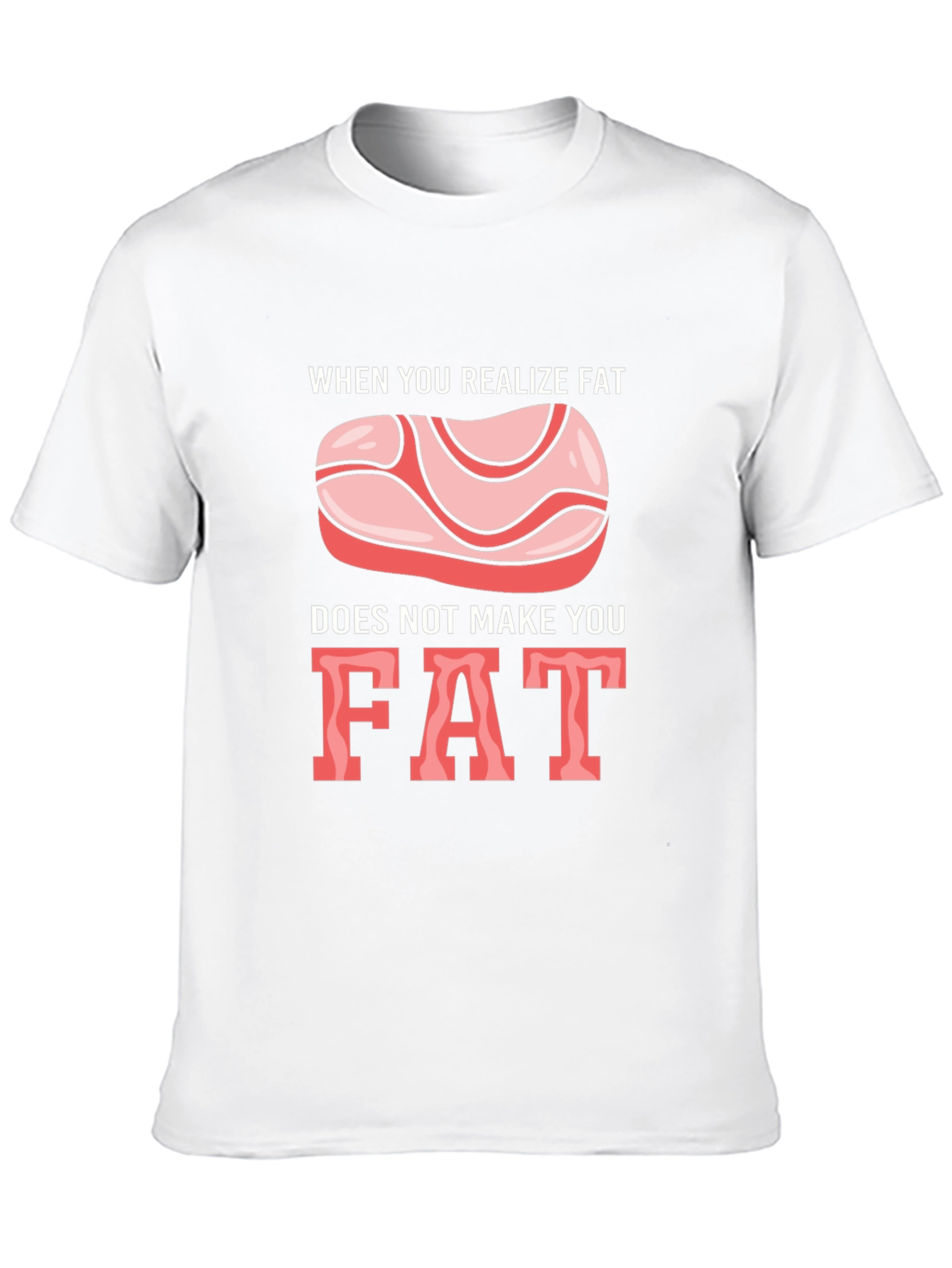 Black Funny 'Fat' T-Shirt - Dietary Humor Tee view 10