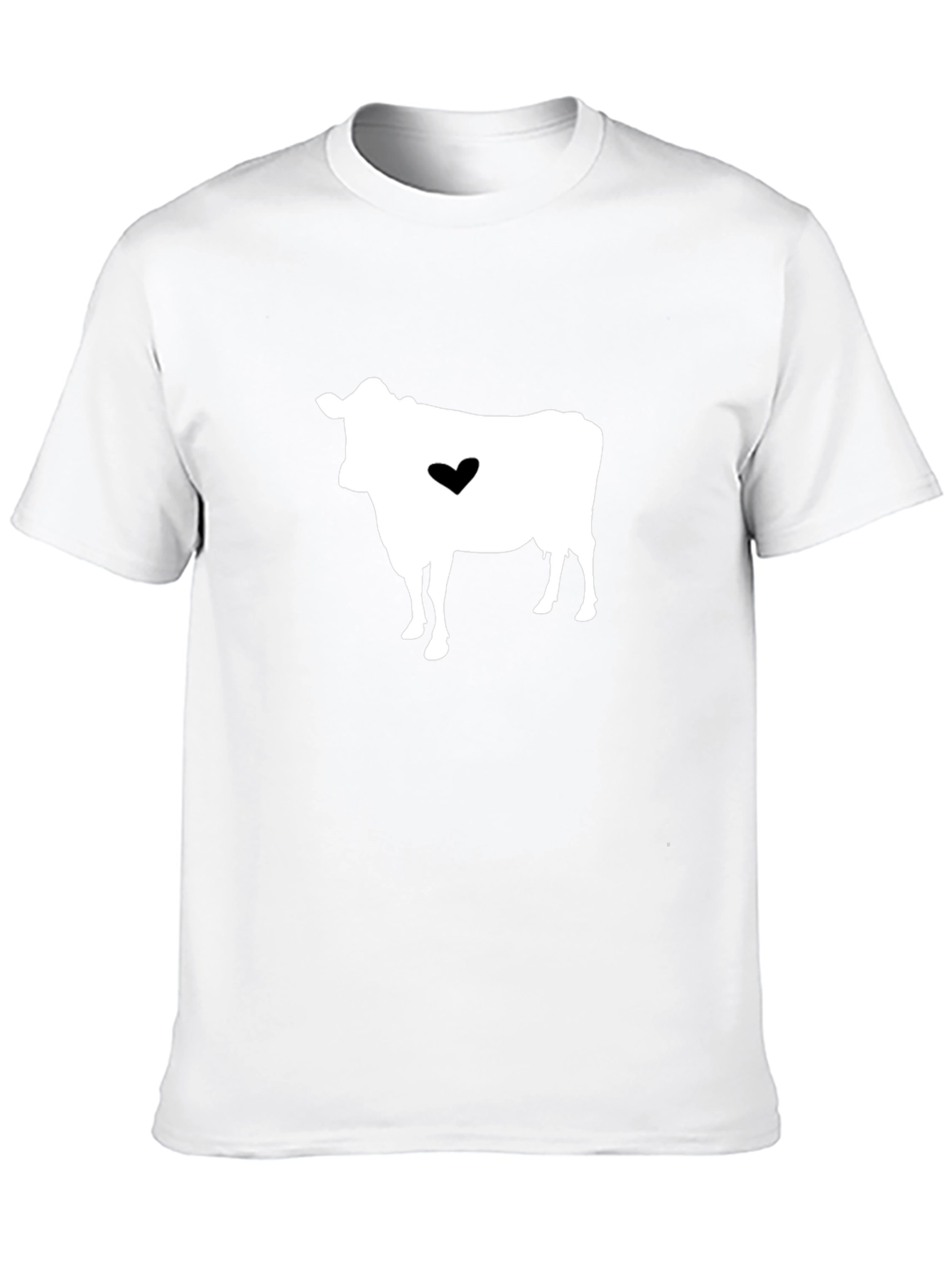 Black Cow Heart Graphic T-Shirt - Black Casual Tee view 10