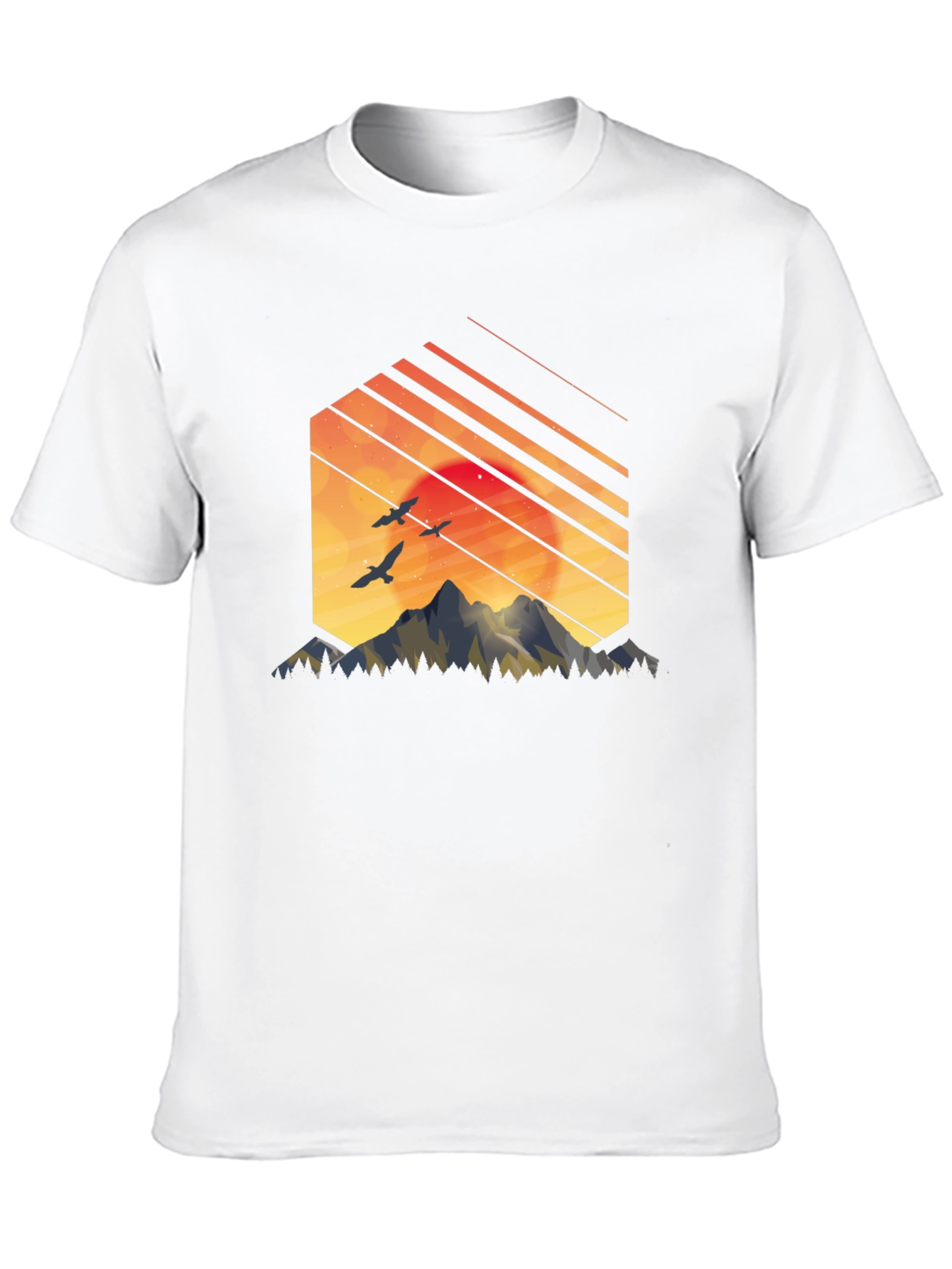 Black Sunset Mountain Graphic Tee - Stylish Black T-Shirt view 10