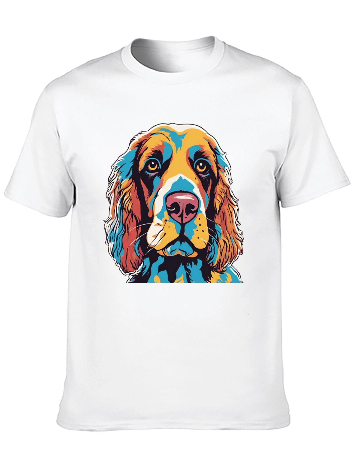 Black Colorful Dog Portrait Graphic T-Shirt view 10