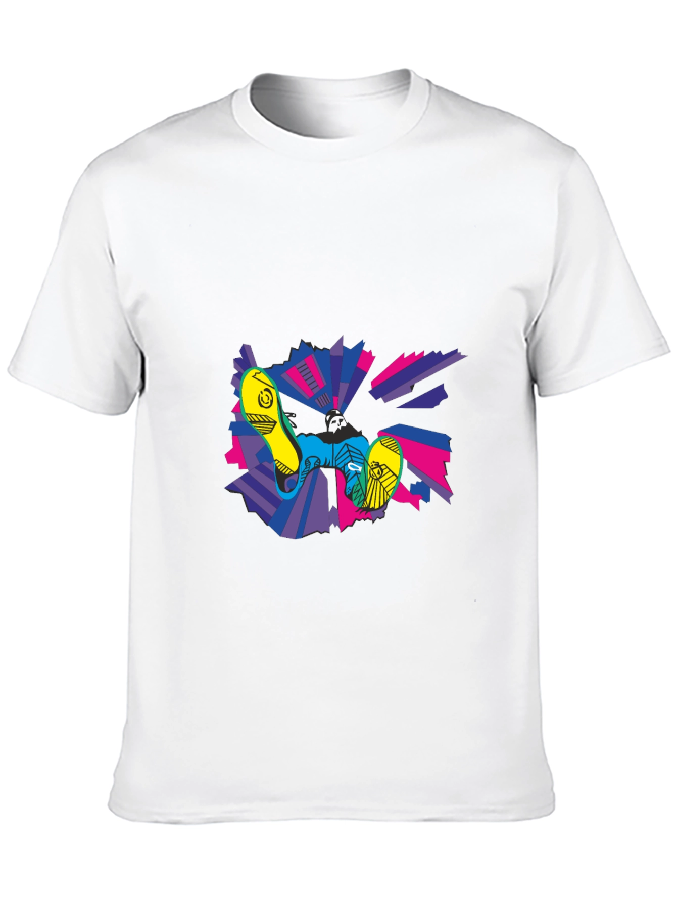 Black Abstract Graphic Print Crew Neck T-Shirt view 10