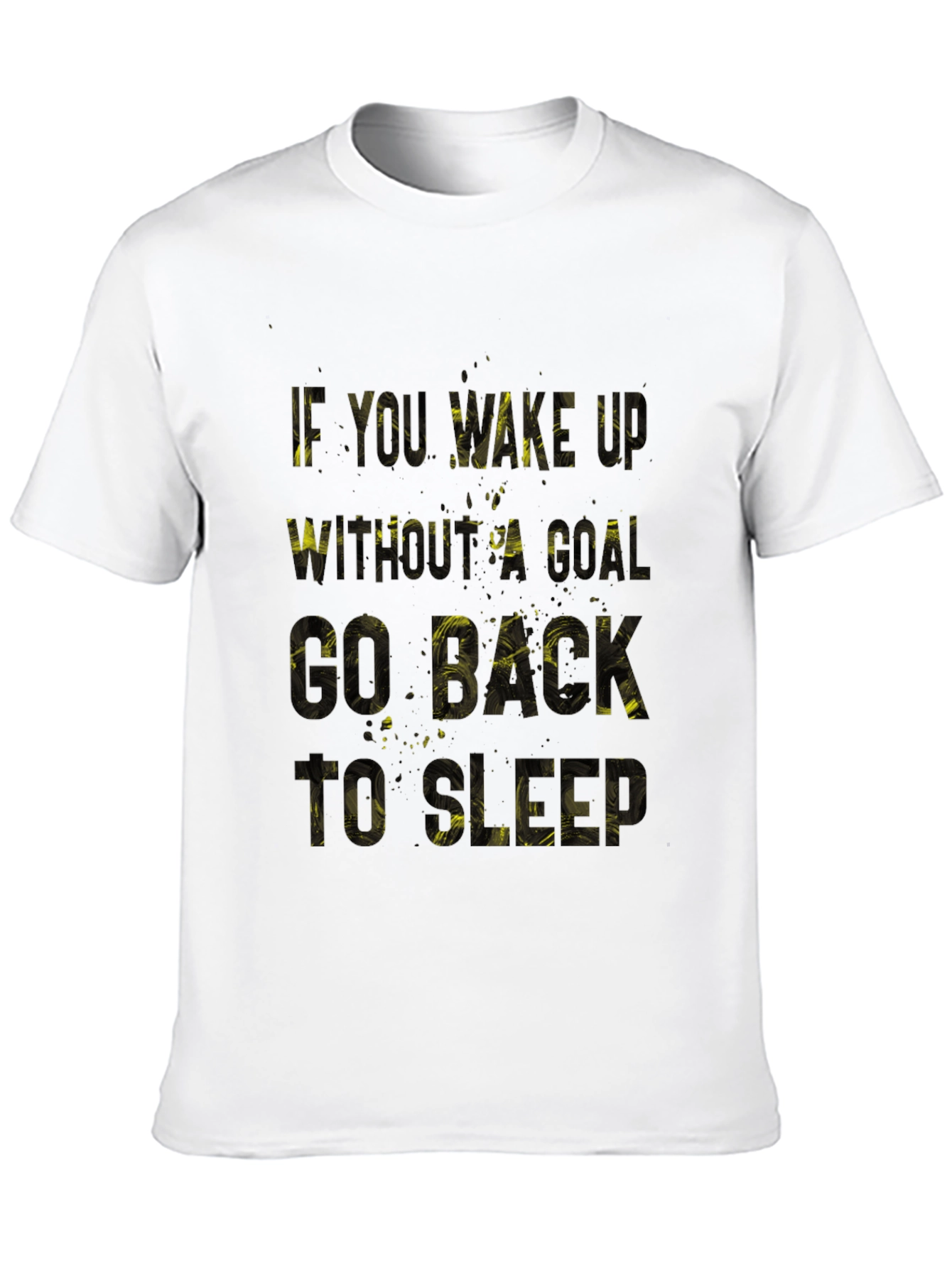 Black Motivational T-Shirt - Go Back to Sleep - Mens Black Tee view 10