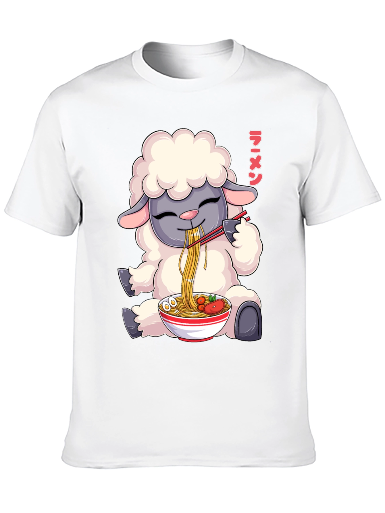 Black Ramen Loving Sheep T-Shirt view 10