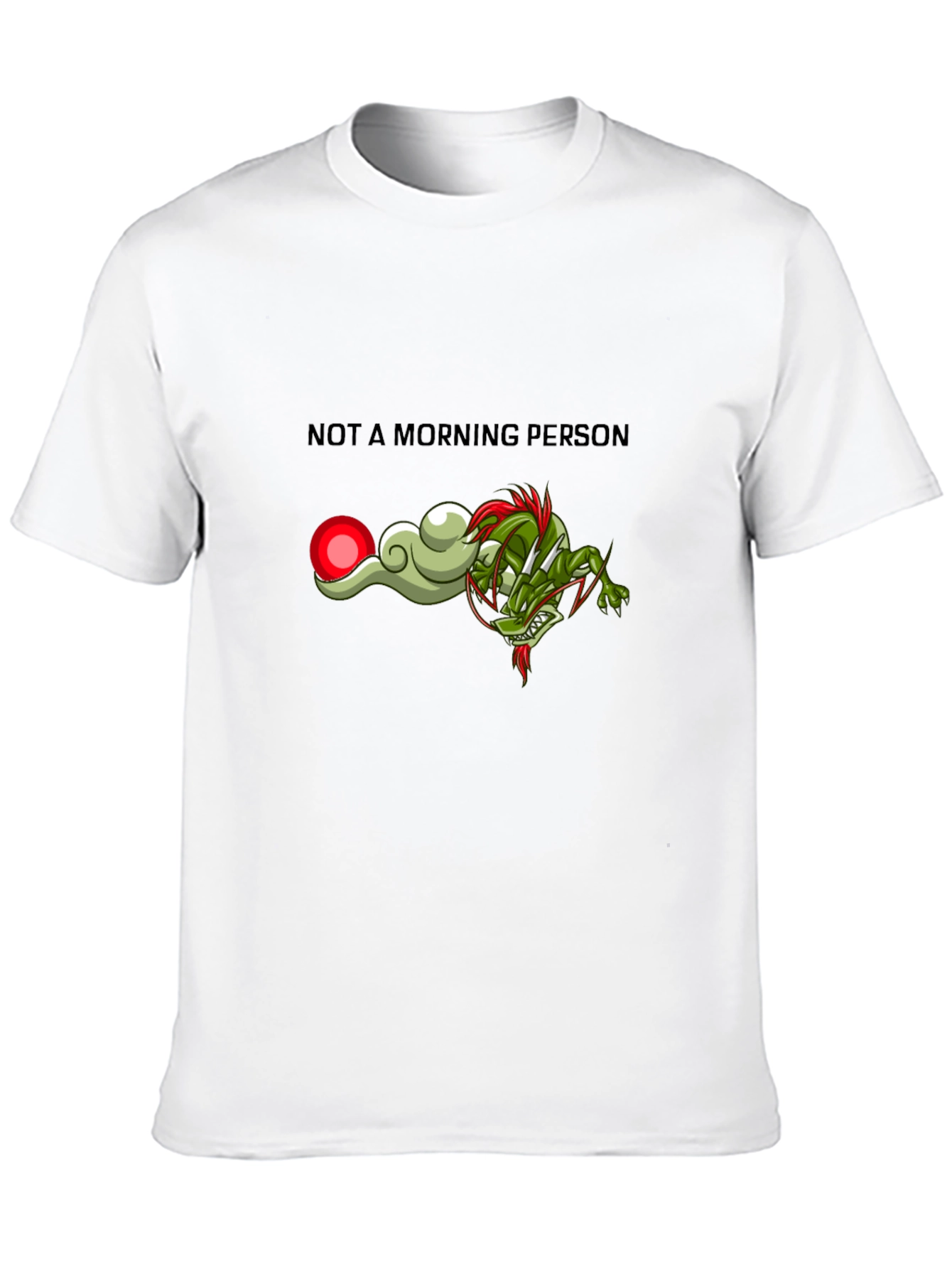 Black Not a Morning Person Dragon Graphic Tee view 10