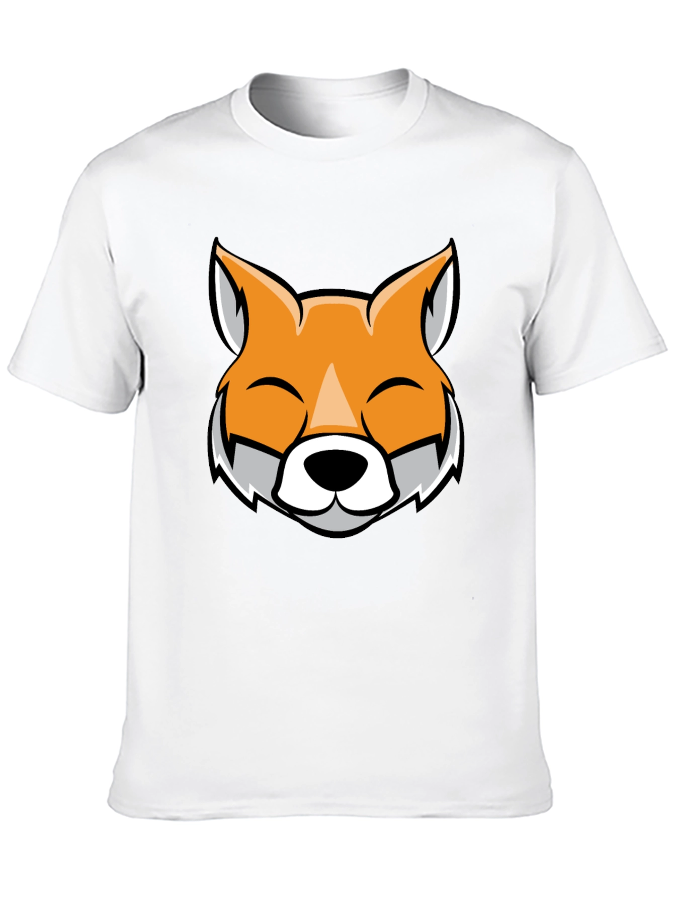 Black Fox Face Graphic Black T-Shirt view 10