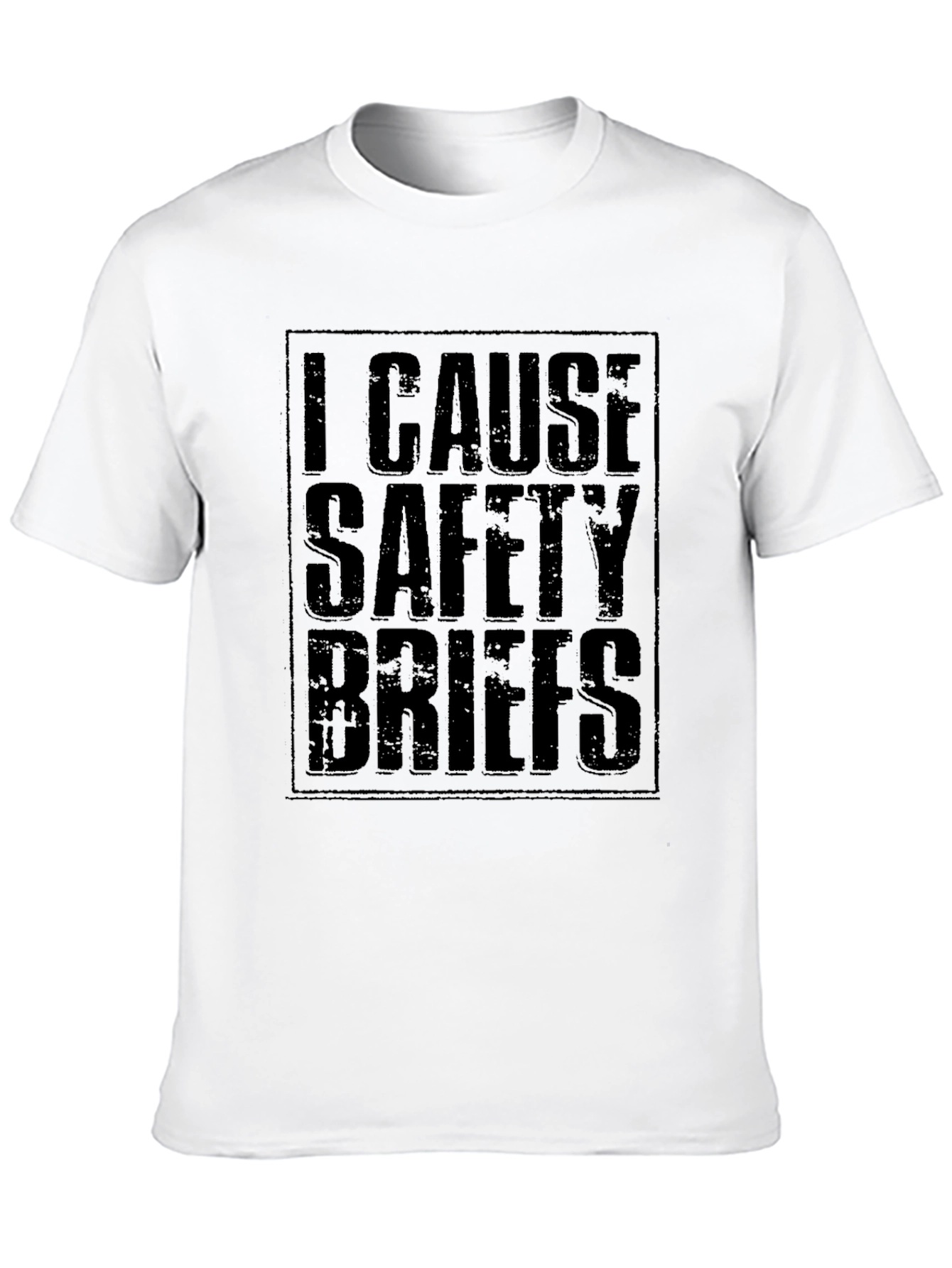 Black I Cause Safety Briefs Graphic Tee - Funny Work Shirt view 10