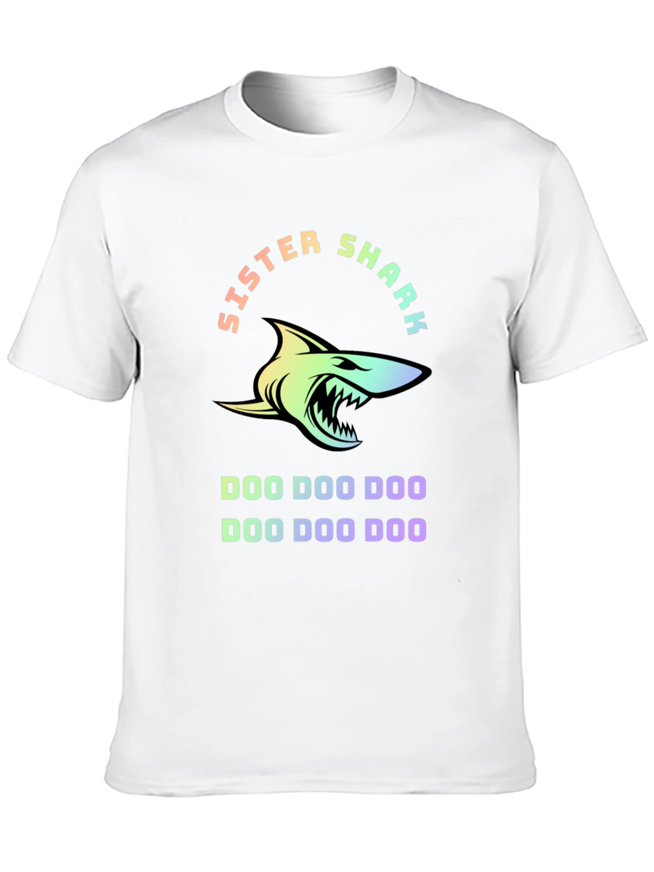 Black Sister Shark Doo Doo Doo T-Shirt - Fun Family Apparel view 10