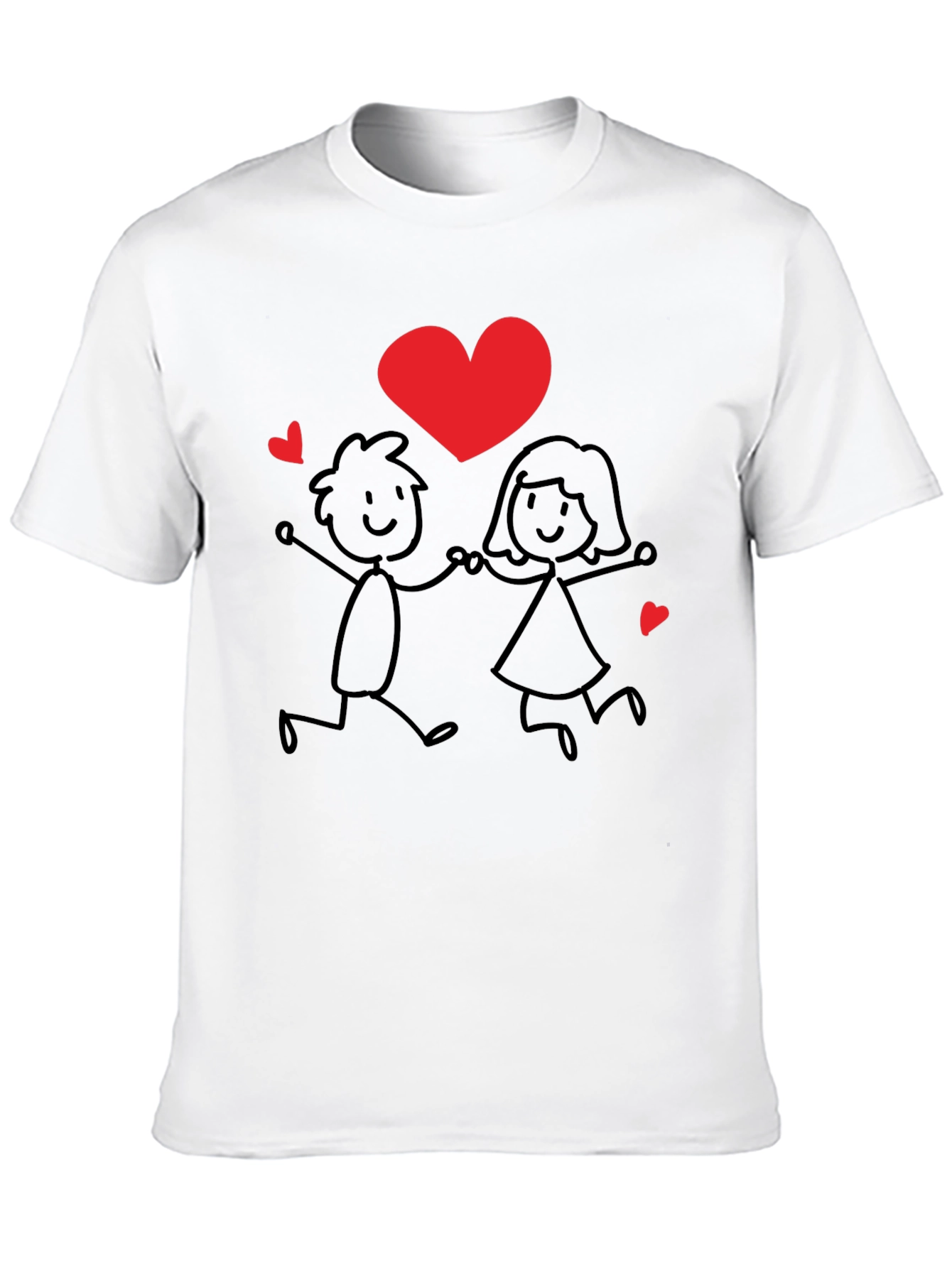 Black Love Couple Graphic Tee - Unisex Black T-Shirt view 10