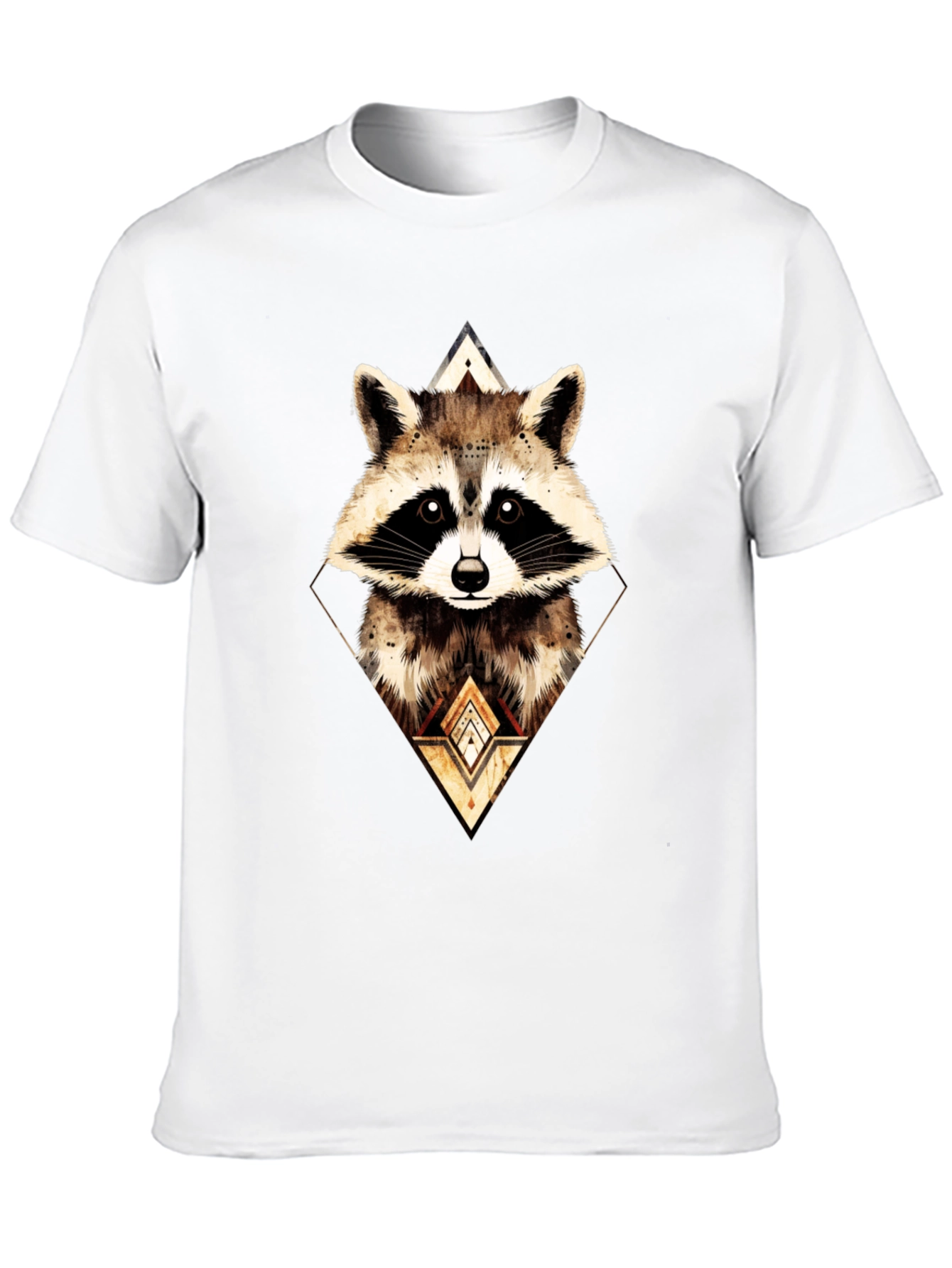 Black Geometric Raccoon Graphic Tee - Black view 10