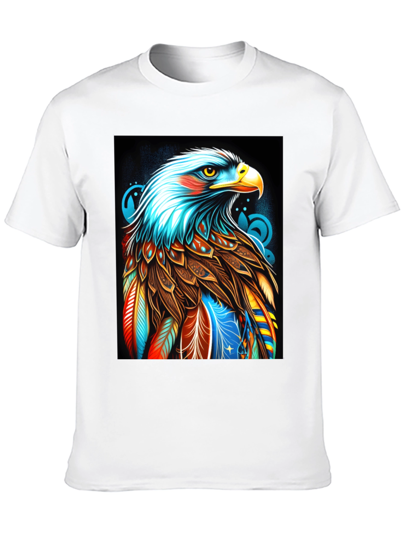 Black Colorful Eagle Graphic Black T-Shirt view 10