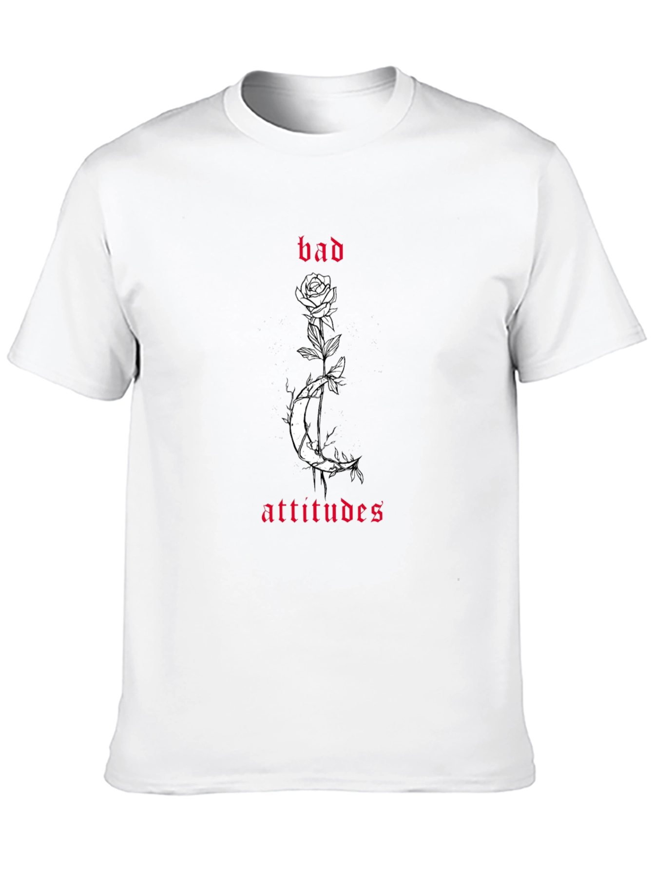 Black Bad Attitudes Rose Moon Graphic Tee view 10