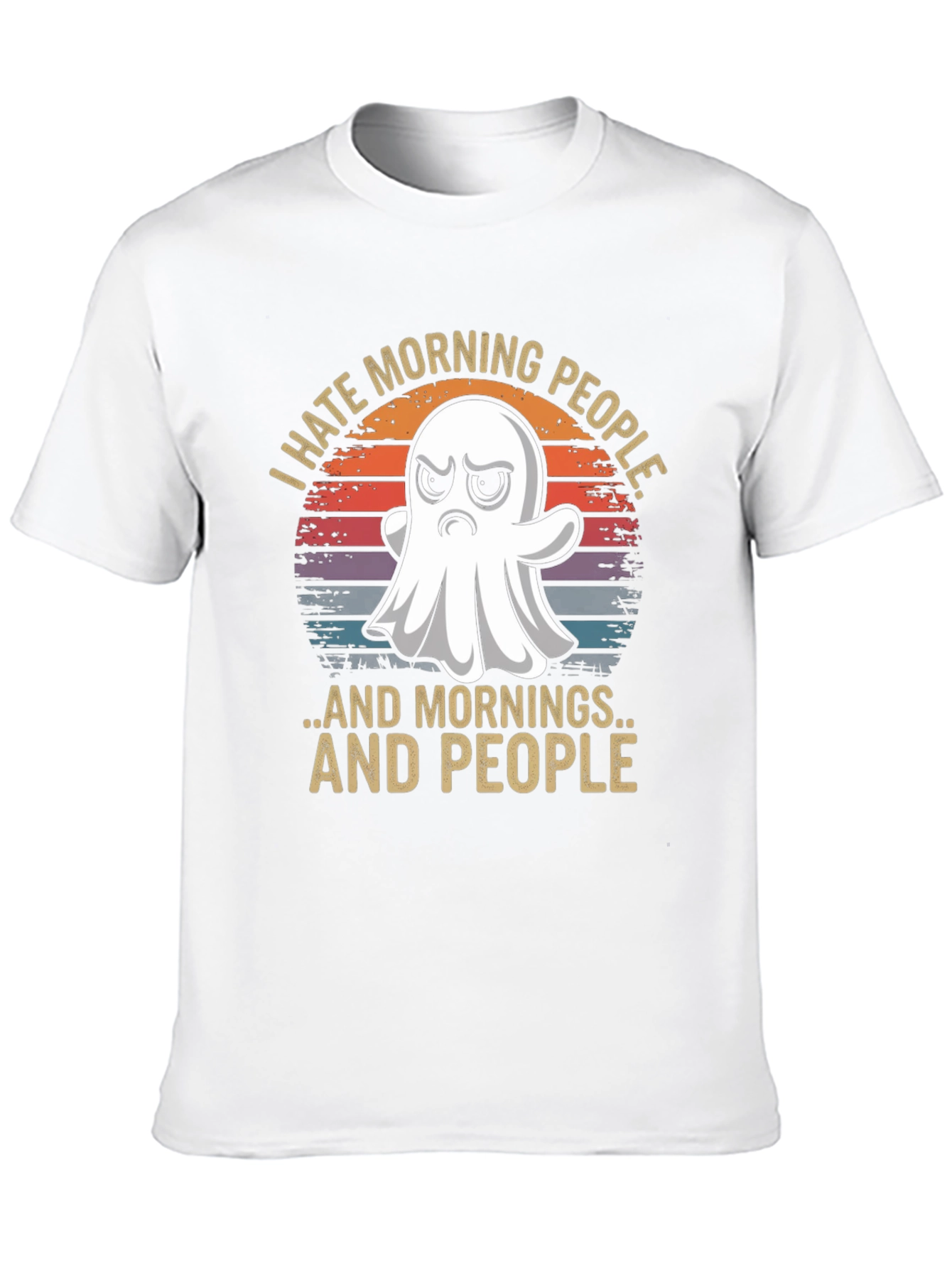Black I Hate Morning People T-Shirt view 10
