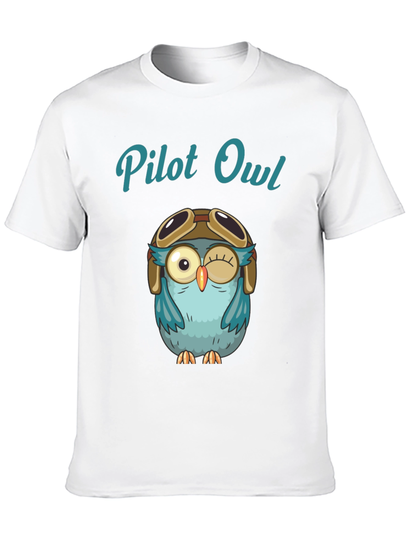 Black Pilot Owl Graphic T-Shirt - Soft Cotton Crew Neck Tee view 10