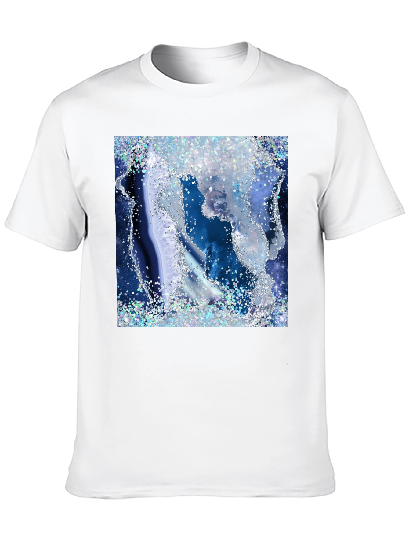 Black Blue Geode Glitter Graphic Tee view 10