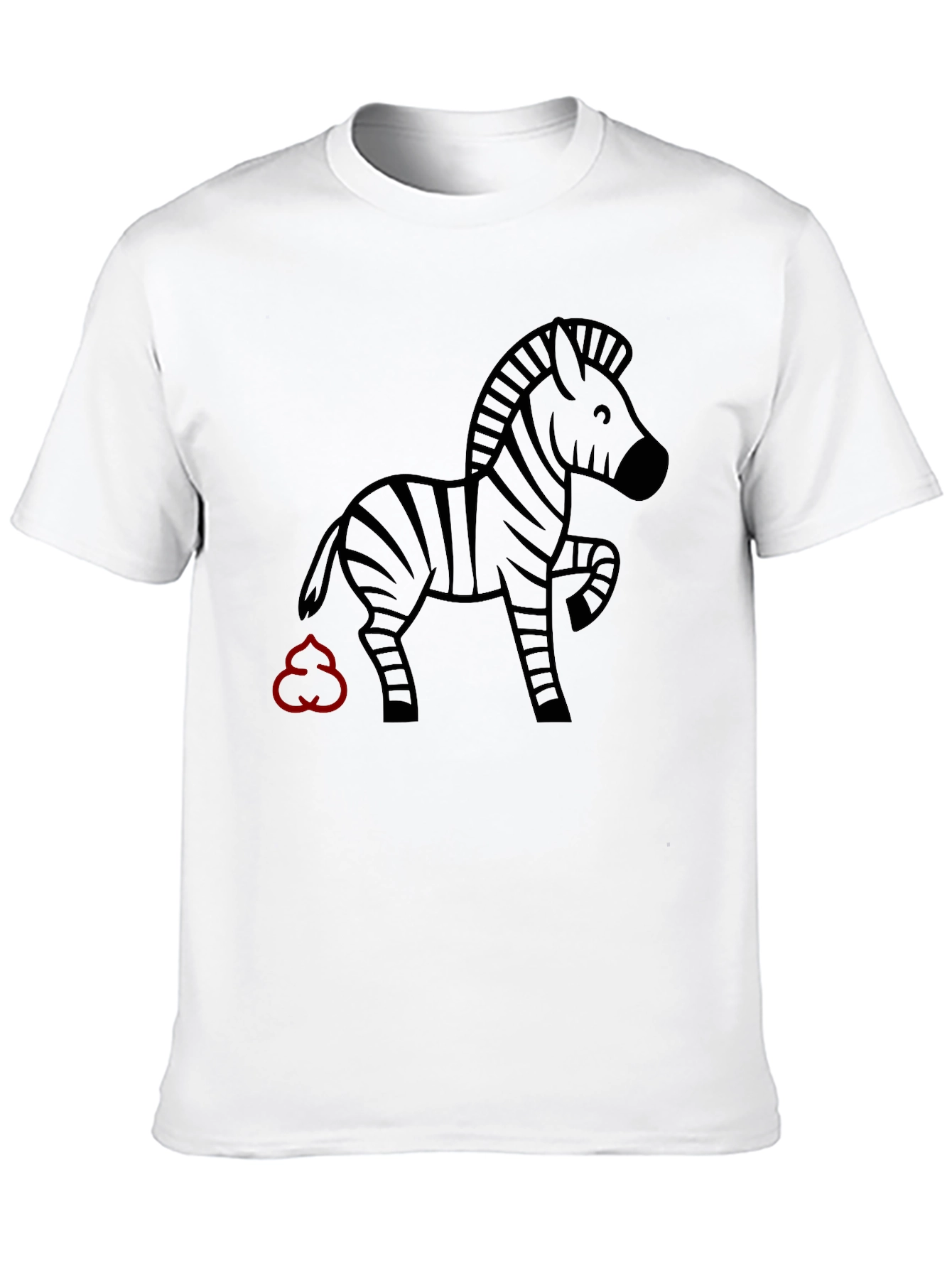Black Funny Zebra Graphic Black T-Shirt view 10