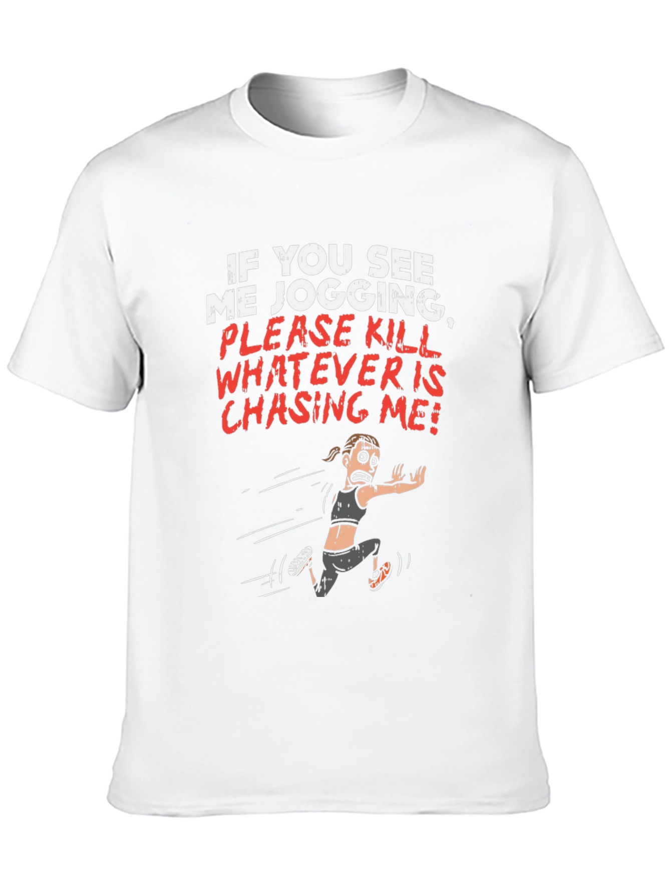 Black Funny Jogging T-Shirt - Kill Whatever is Chasing Me! view 10