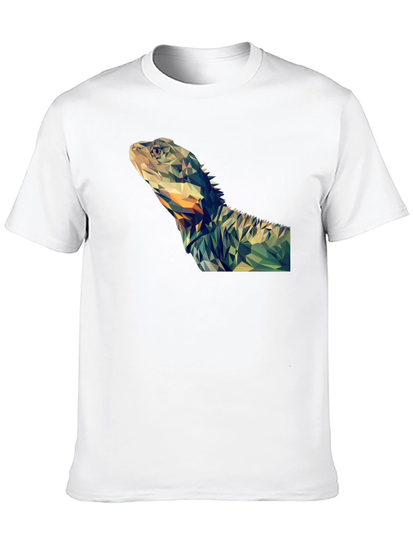 Black Geometric Lizard Graphic T-Shirt - Modern Poly Art Tee view 10