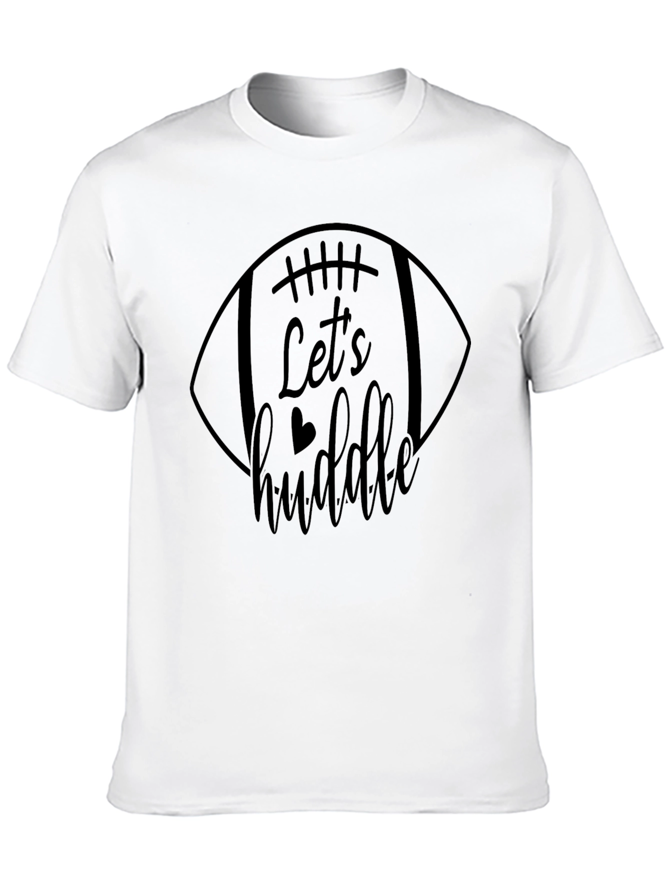 Black Let's Huddle Football Graphic Tee view 10
