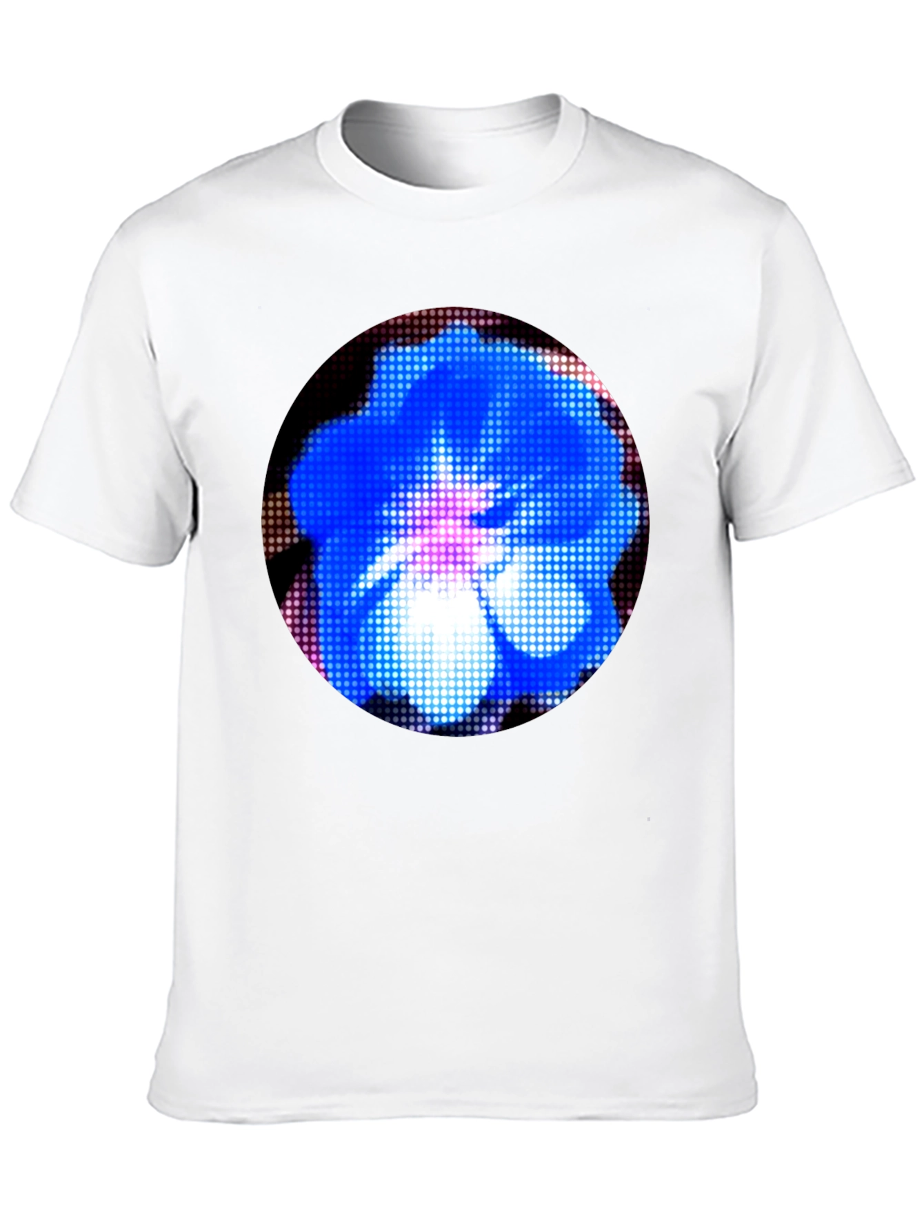 Black Blue Flower Graphic Black T-Shirt view 10