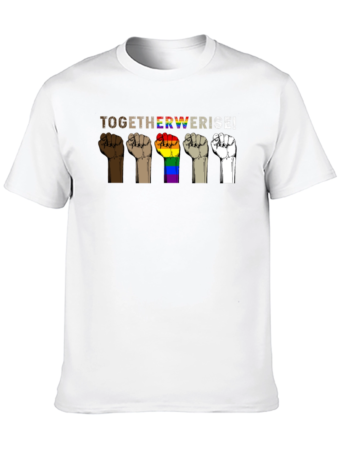 Black Together We Rise Graphic T-Shirt - Black view 10