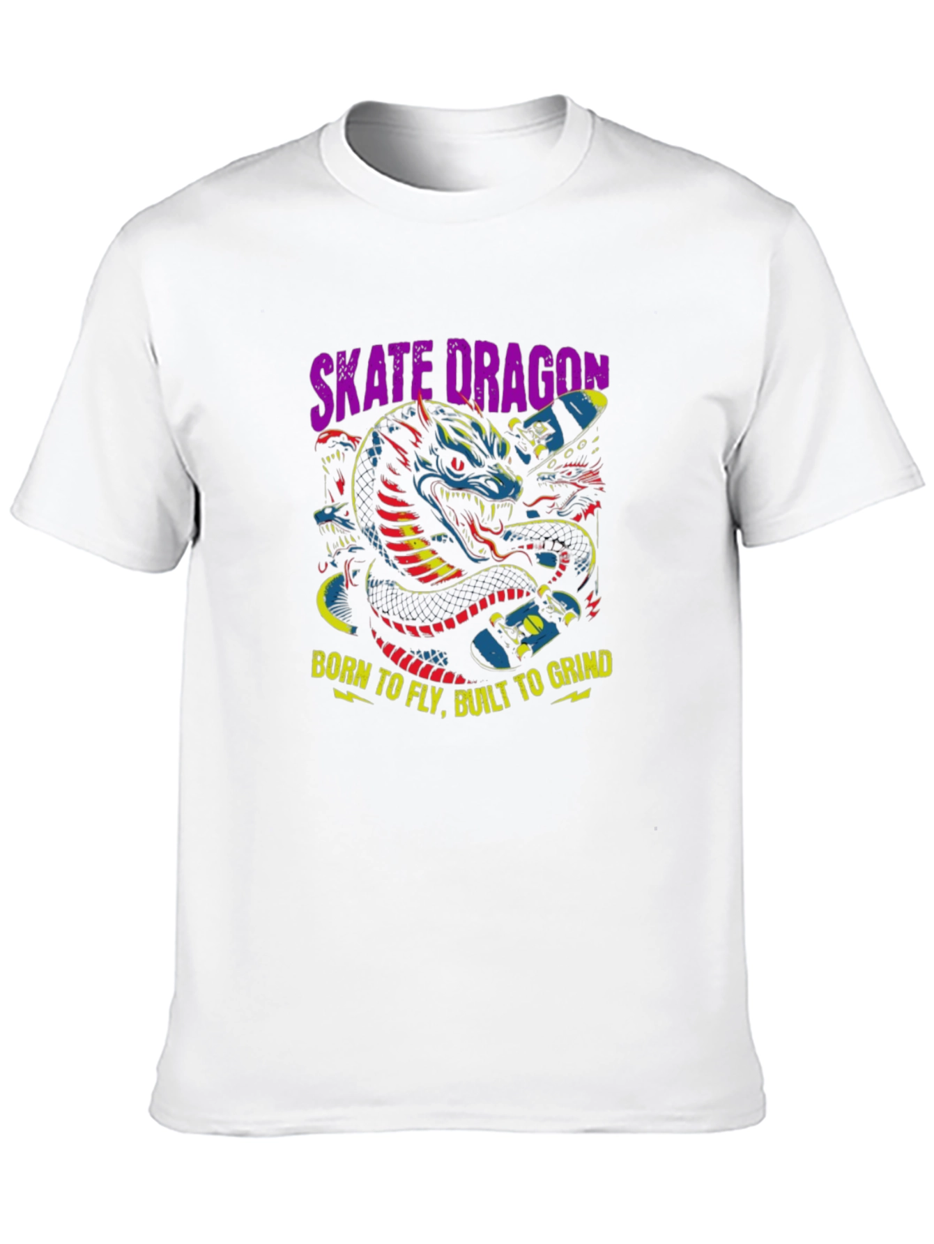 Black Skate Dragon Graphic Tee - Born to Fly, Built to Grind view 10