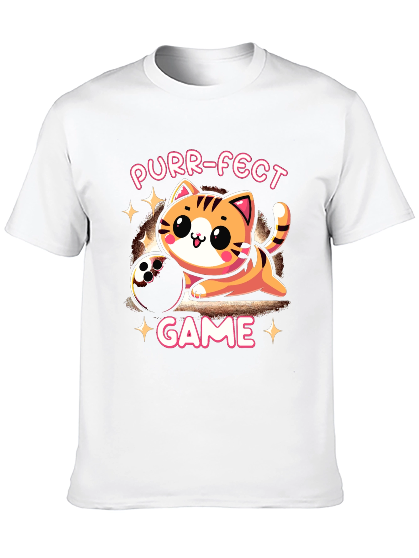 Black Purr-fect Game T-Shirt: Bowling Cat Tee view 10