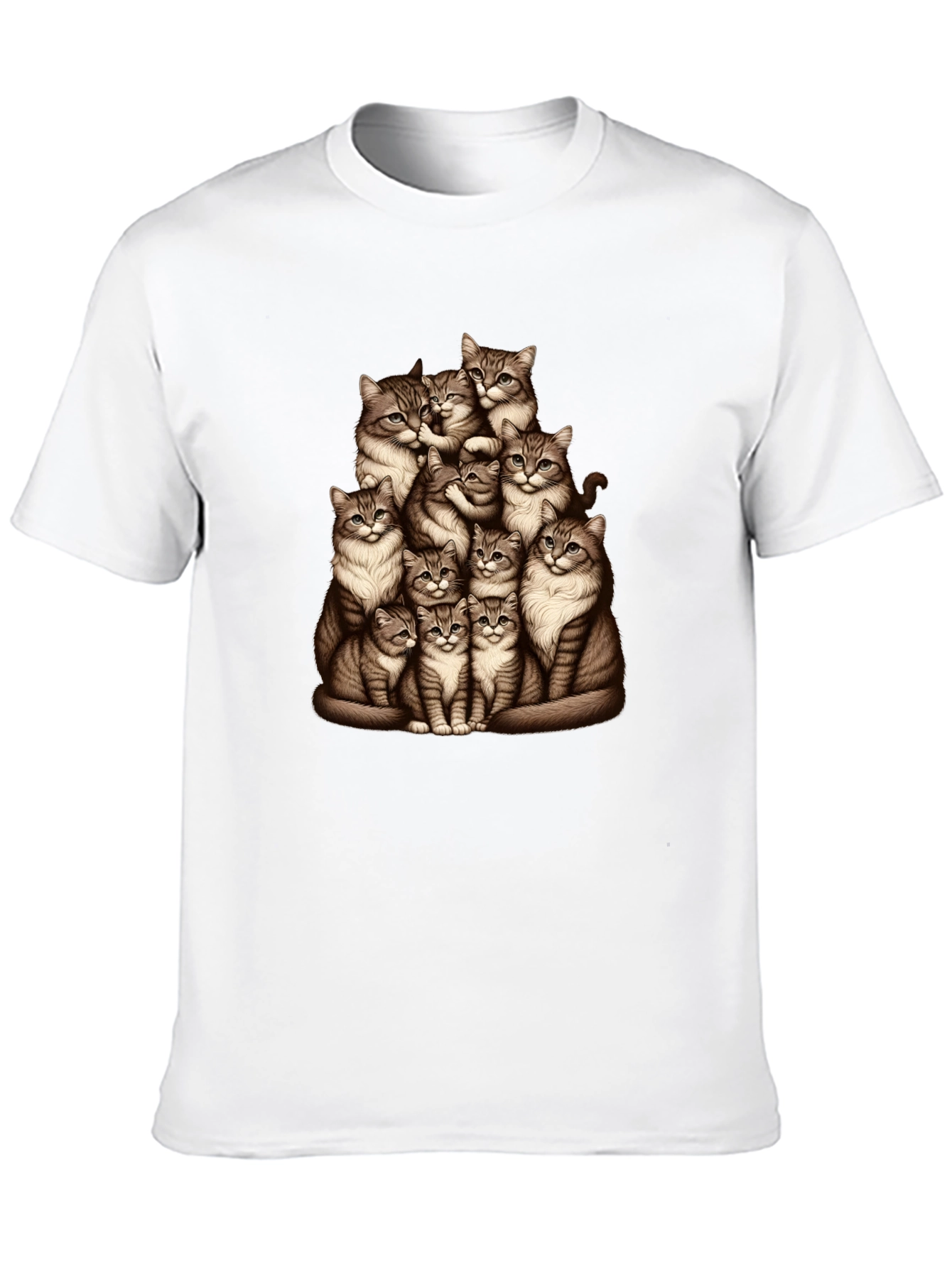 Black Cat Pile T-Shirt - Graphic Tee view 10