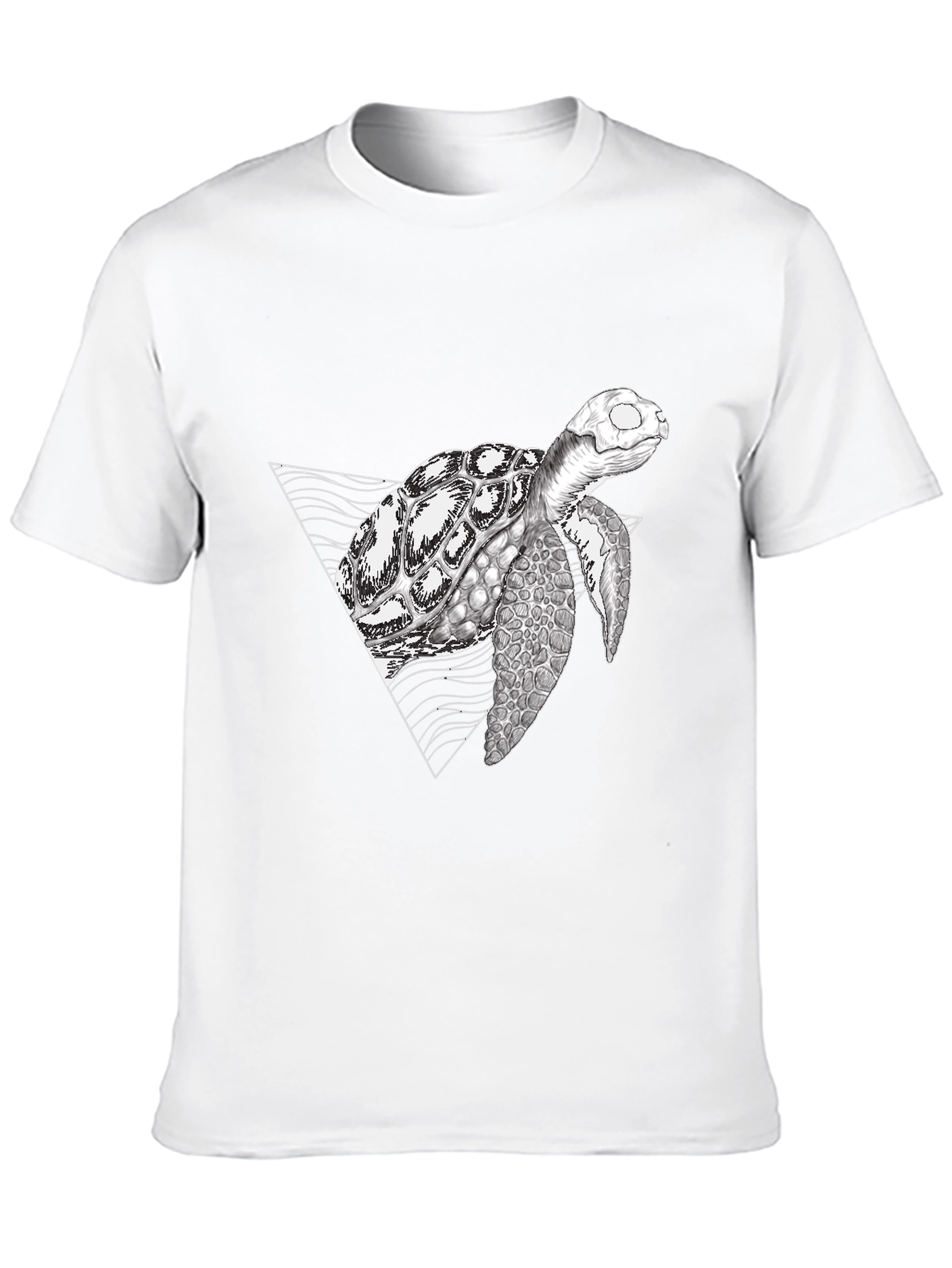 Black Geometric Turtle Black T-Shirt view 10
