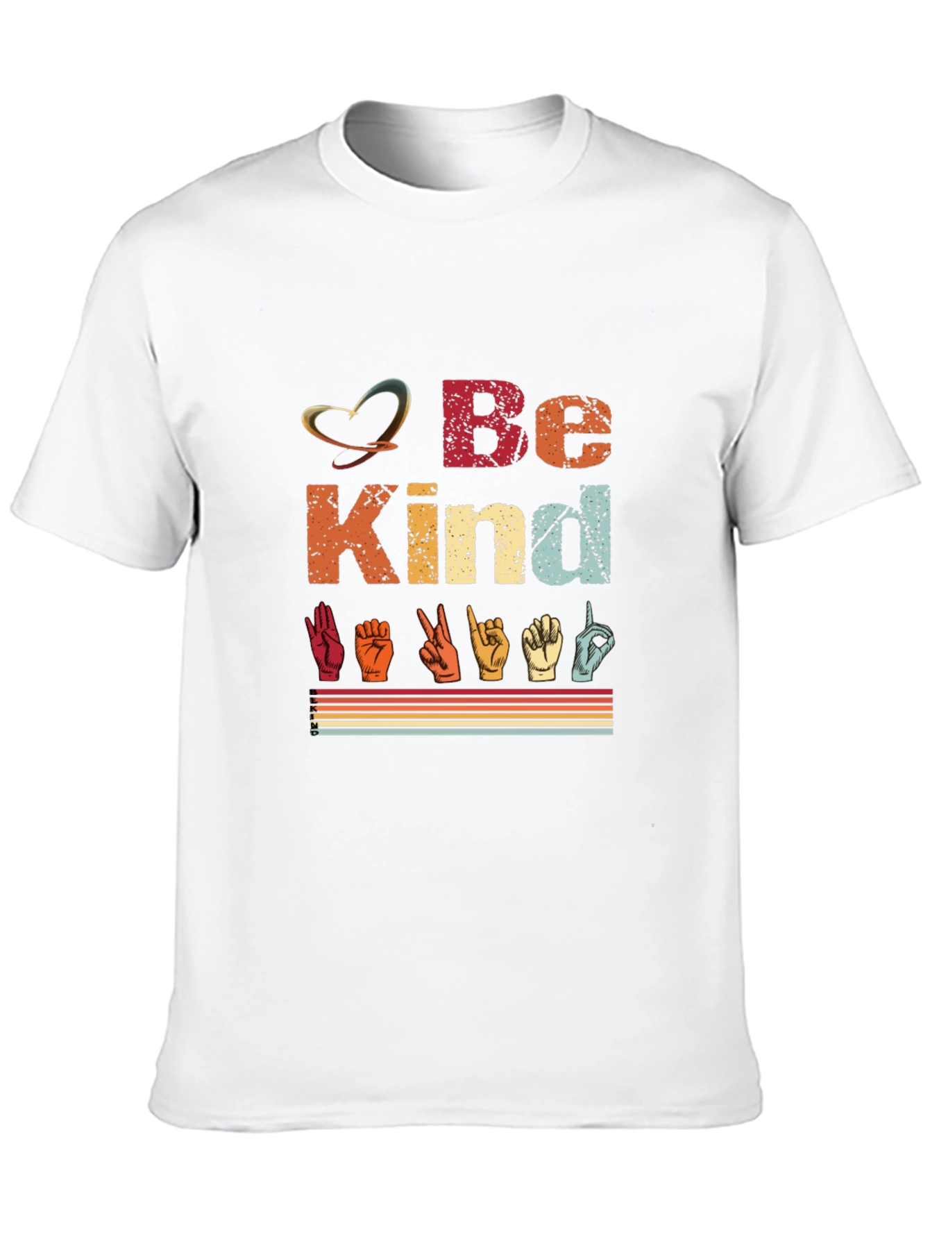 Black Be Kind Sign Language T-Shirt view 10