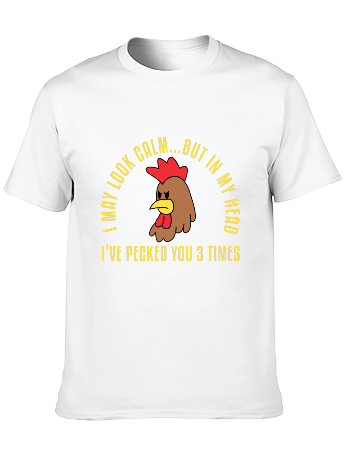 Black Calm Chicken Graphic Tee - Funny Humor T-Shirt view 10