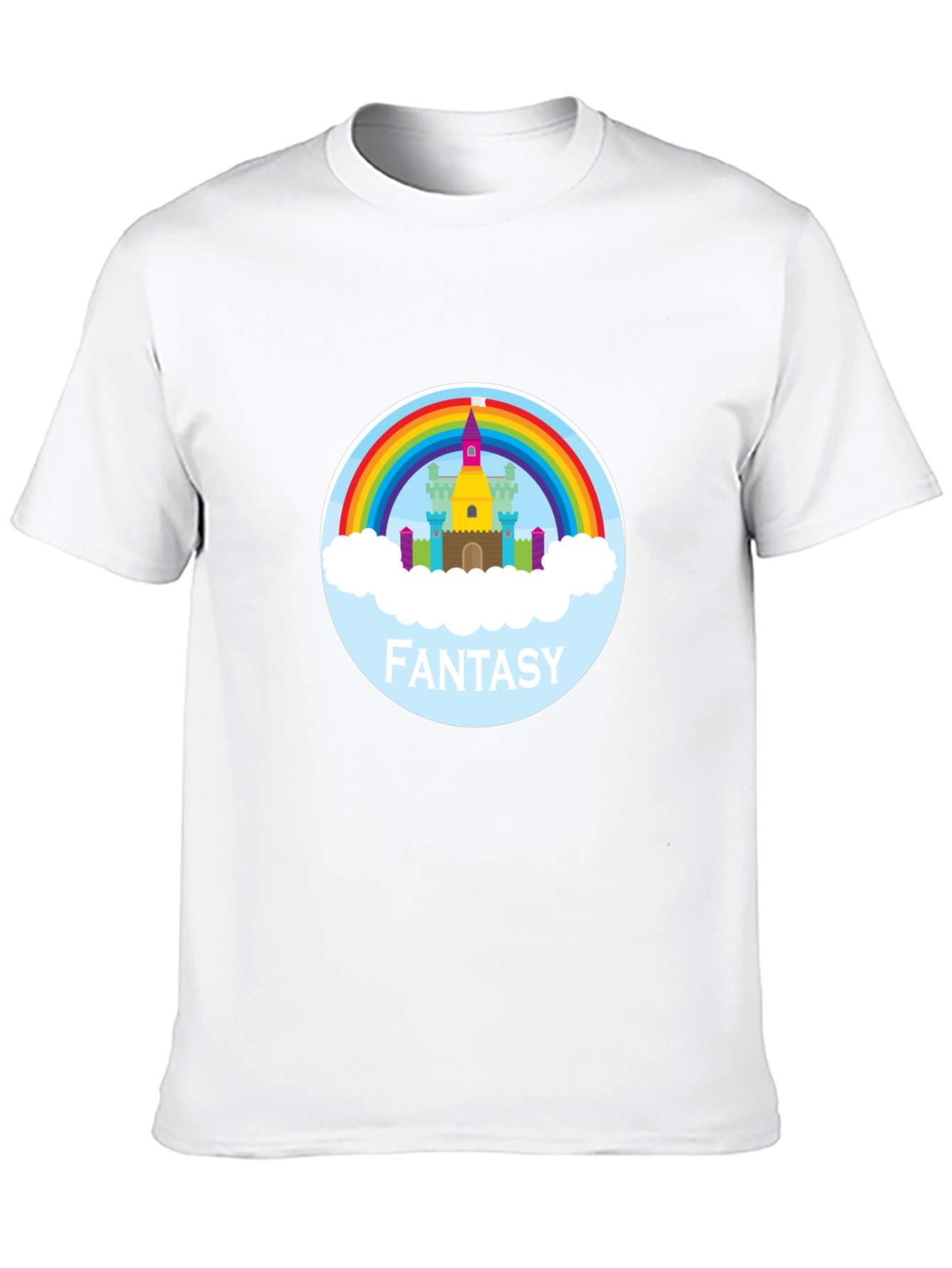 Black Fantasy Castle Rainbow Graphic Tee - Unisex view 10