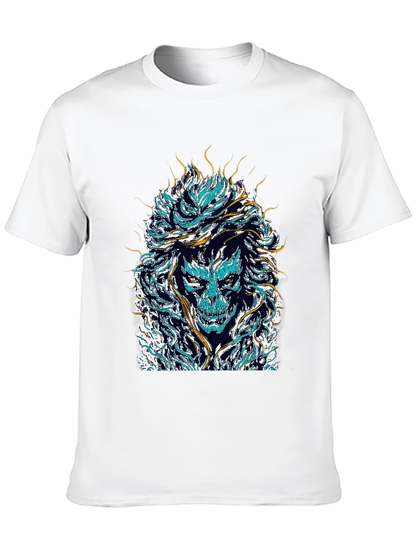 Black Mystical Skull Graphic Tee - Black Cotton Shirt view 10