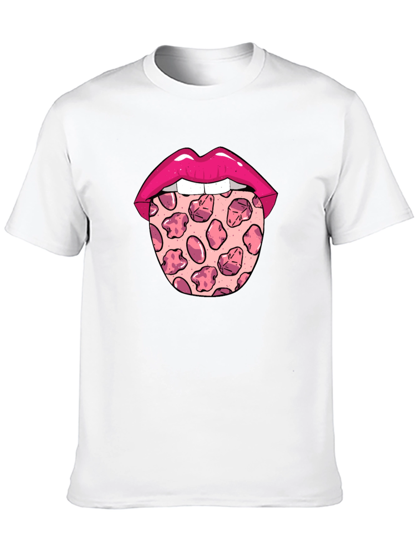 Black Pizza Tongue Graphic Tee - Black Crew Neck view 10