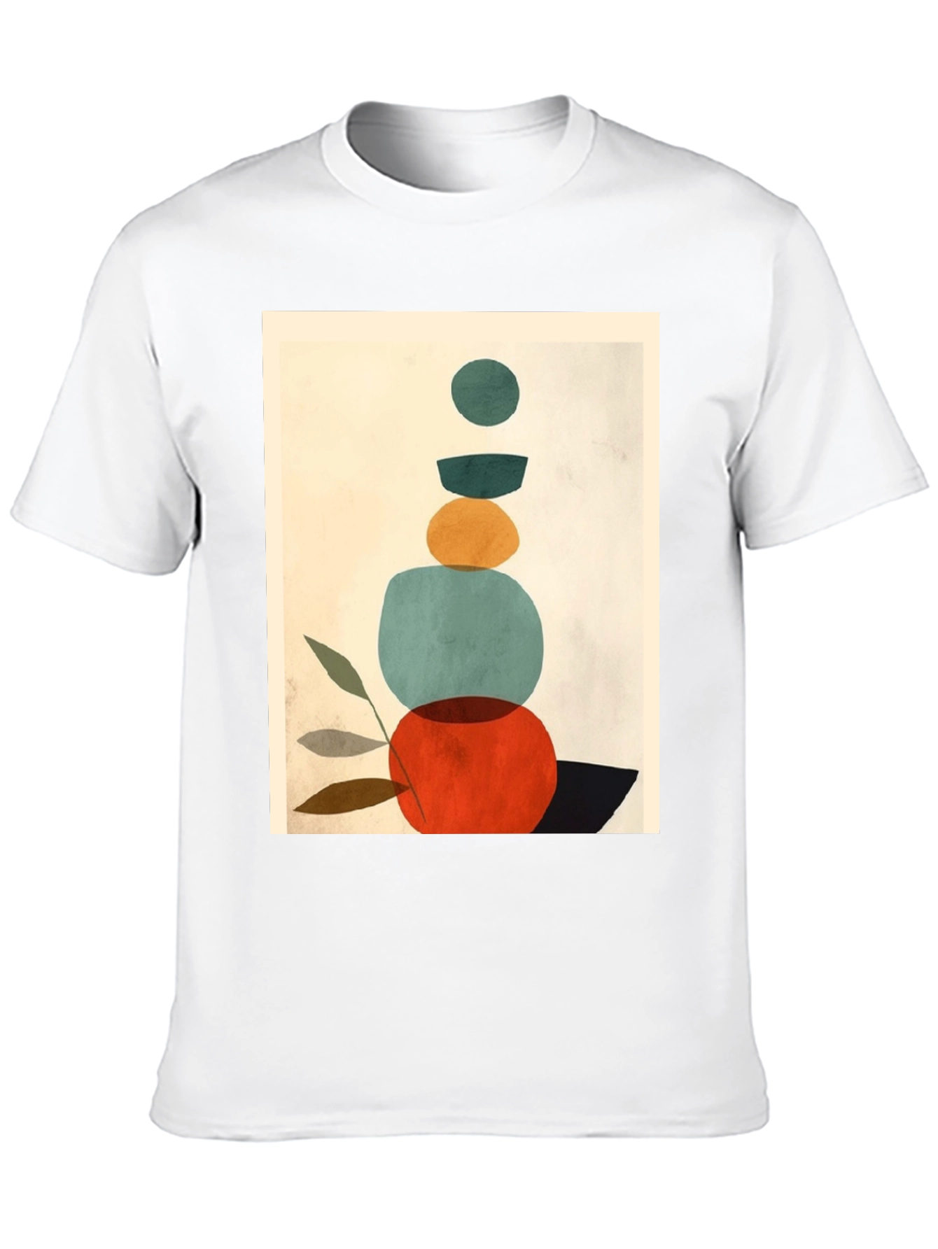 Black Modern Abstract Art Graphic Tee - Unisex Black T-Shirt view 10