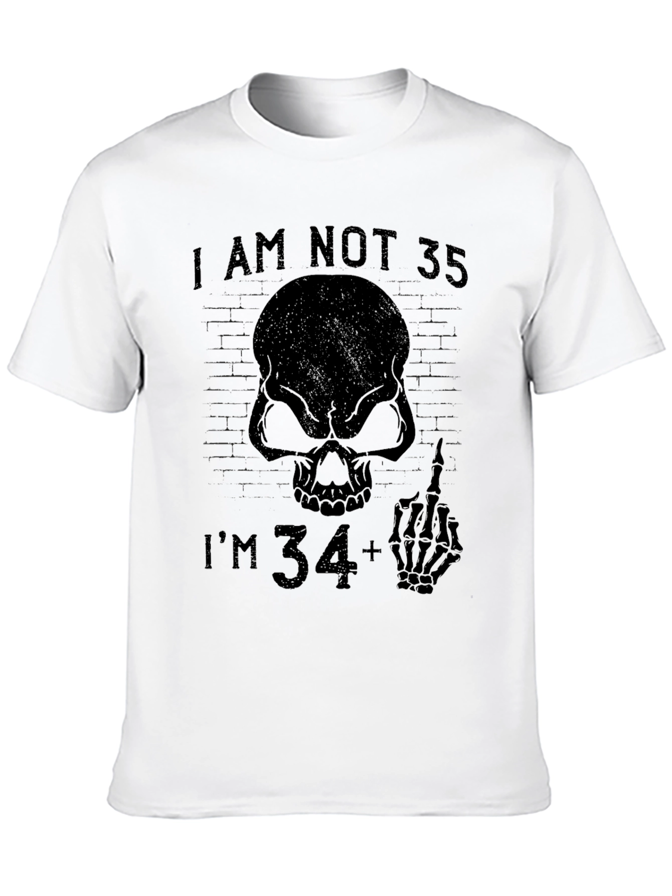 Black I'm Not 35 I'm 34+ Black T-Shirt view 10