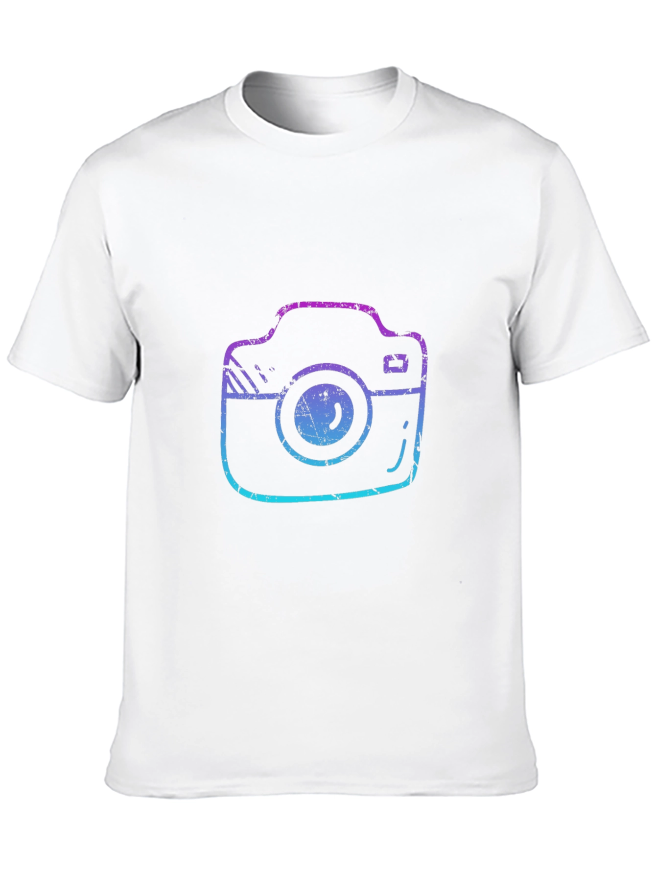 Black Retro Camera Graphic Tee - Black Cotton T-Shirt view 10