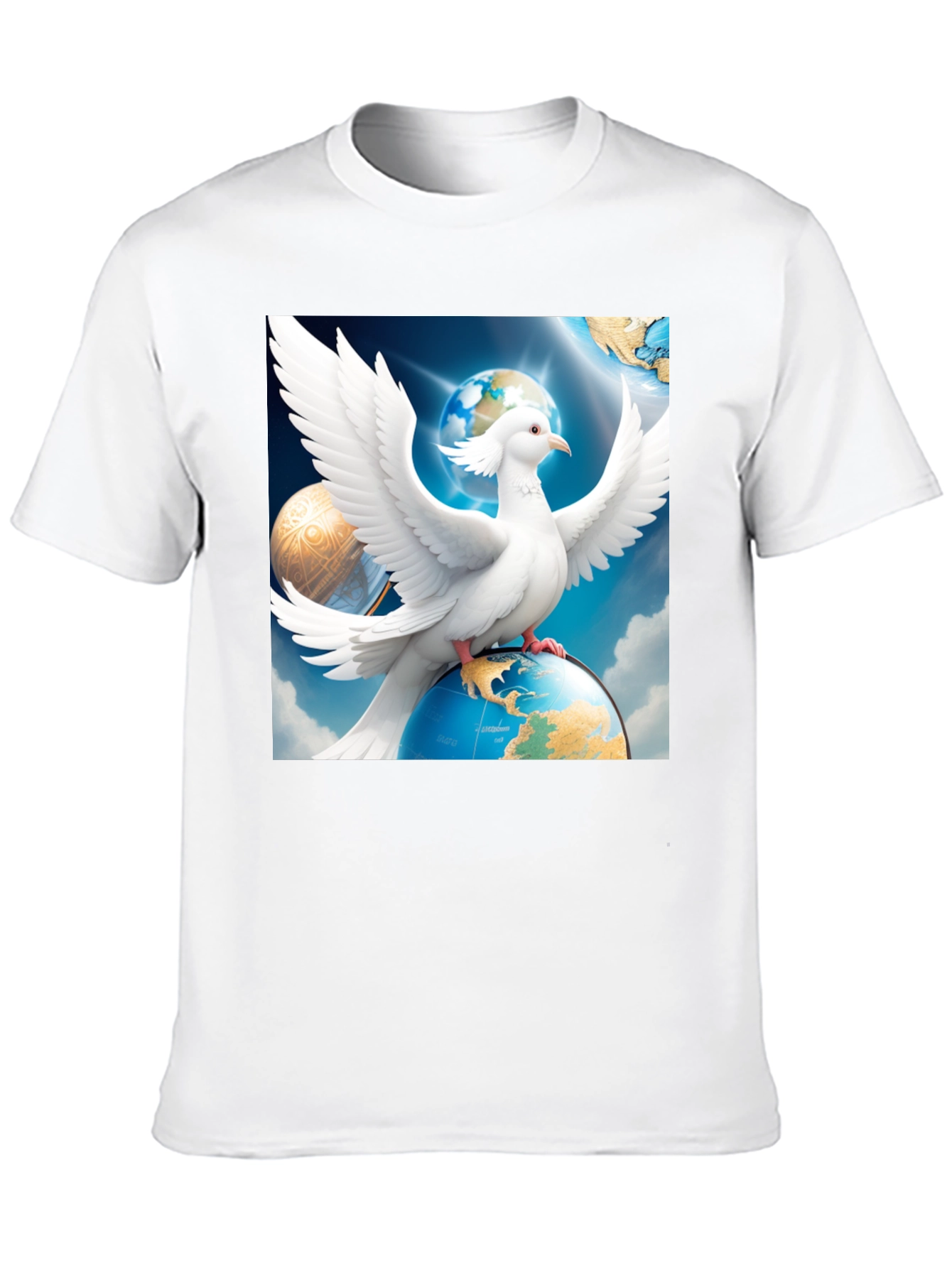 Black Dove Peace Globe Black T-Shirt view 10