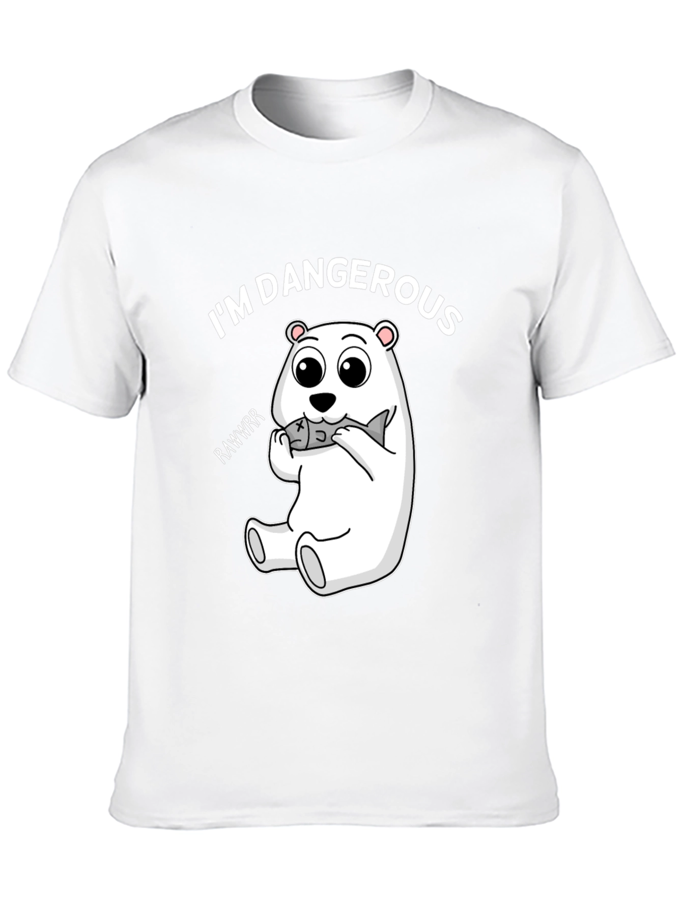 Black I'm Dangerous Polar Bear Black T-Shirt view 10