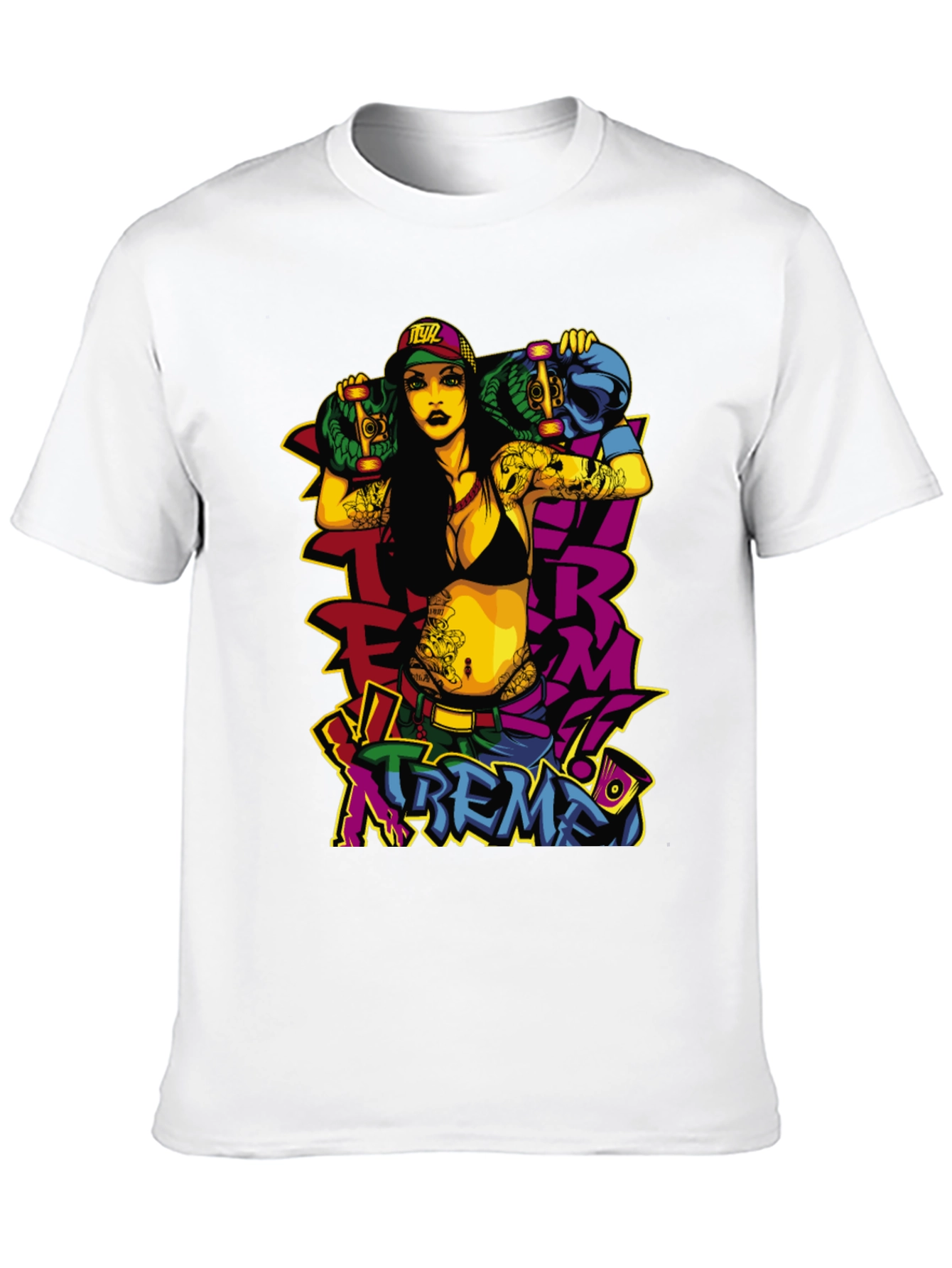 Black Edgy Skateboard Graphic Tee - XTREME Style view 10