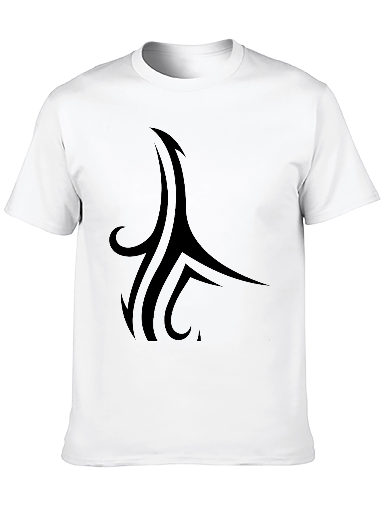 Black Stylish Black Tee with Tribal Design view 10