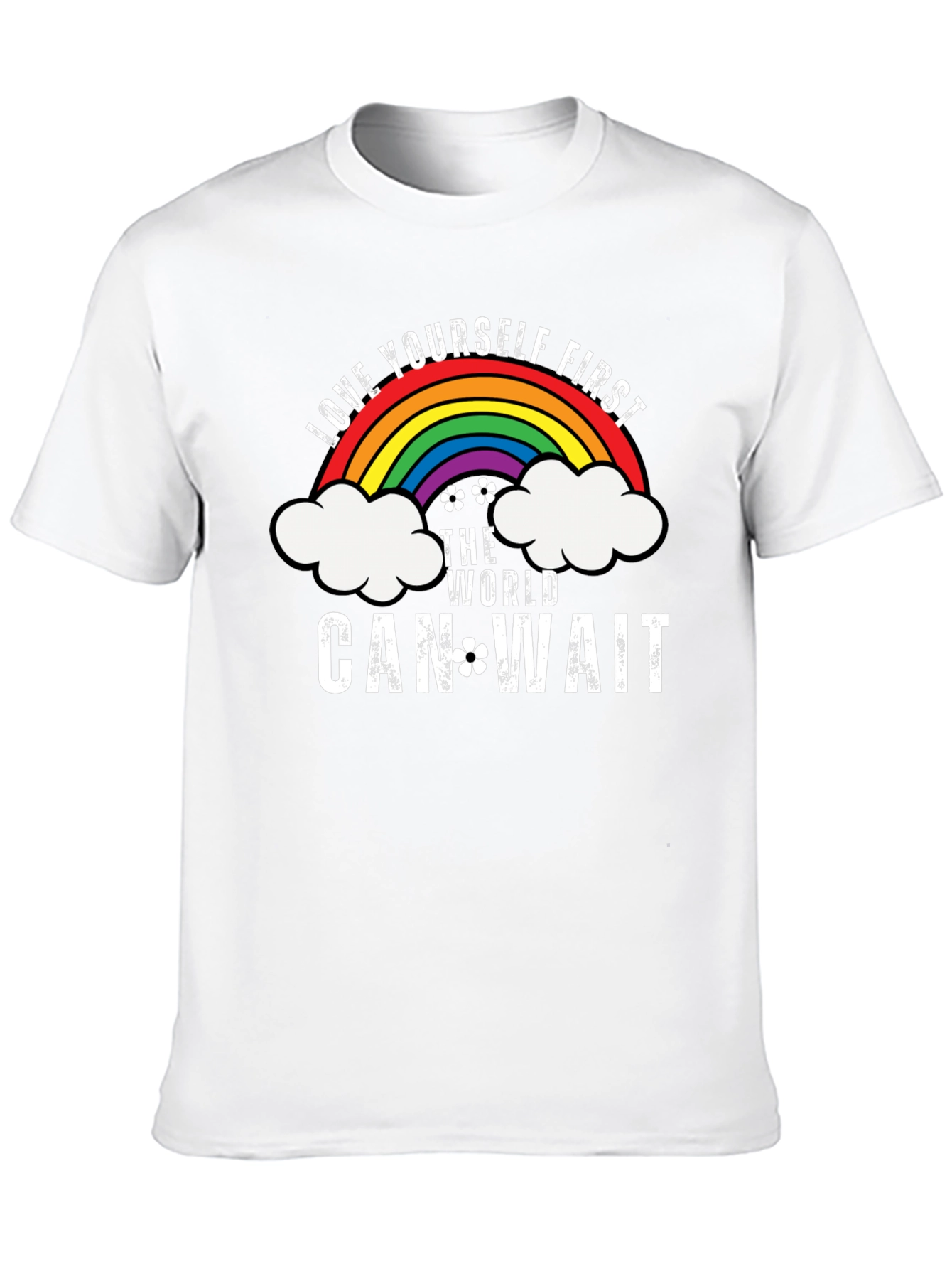 Black Love Yourself First Graphic Tee - Rainbow Design view 10